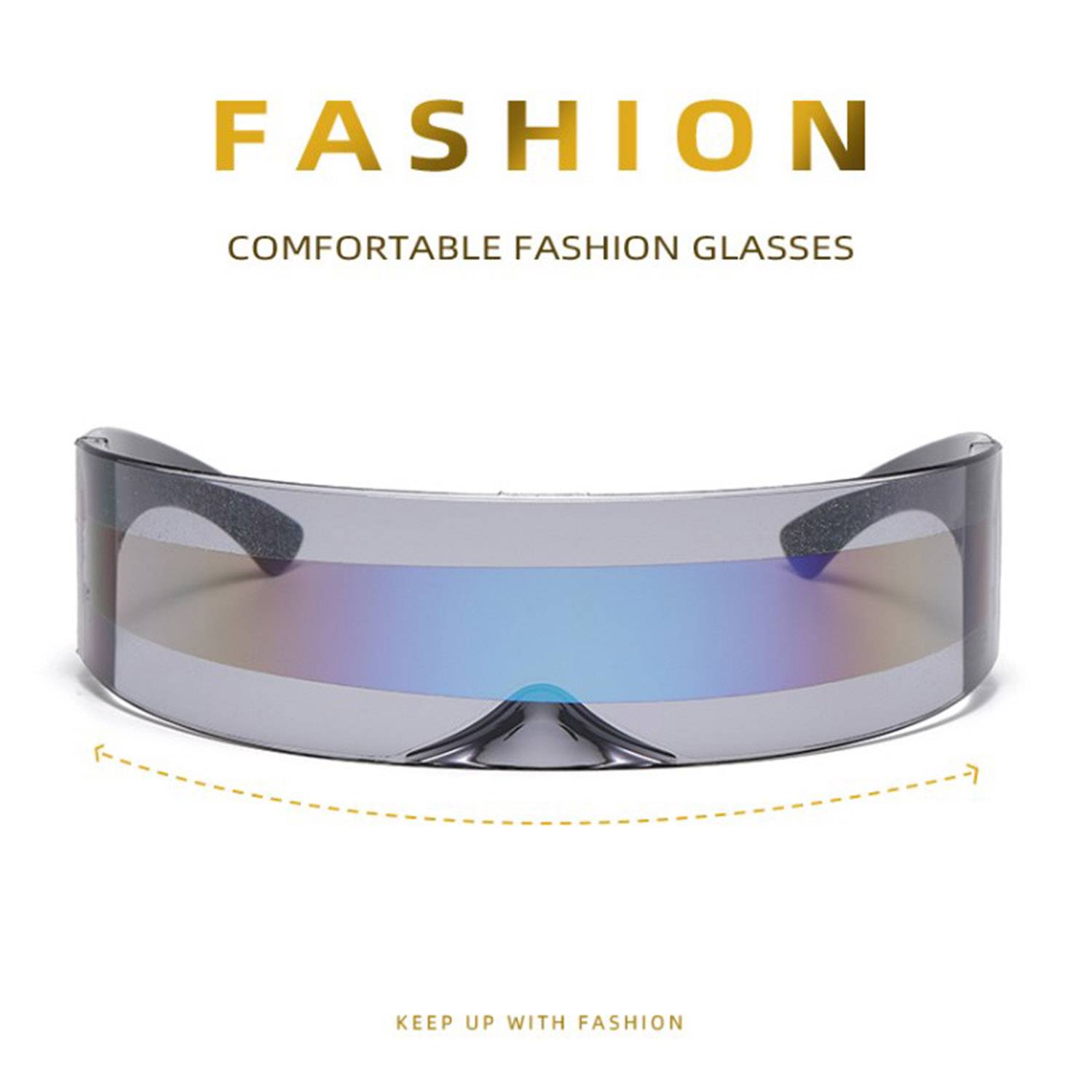 Futuristic Visor Sunglasses with Semi Translucent 4