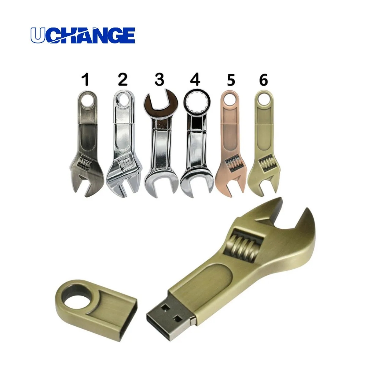 8 GB Metal Wrench Shaped USB Flash Drive Custom 6