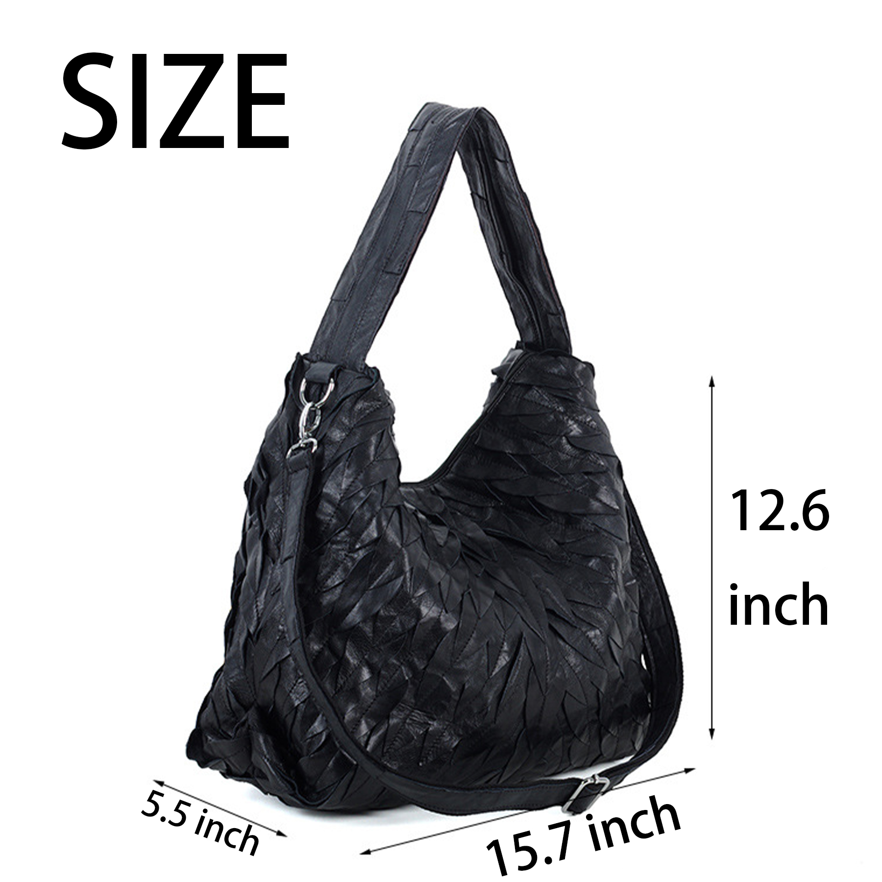 Genuine Leather Soft sheepskin panels handmade tote bag 2