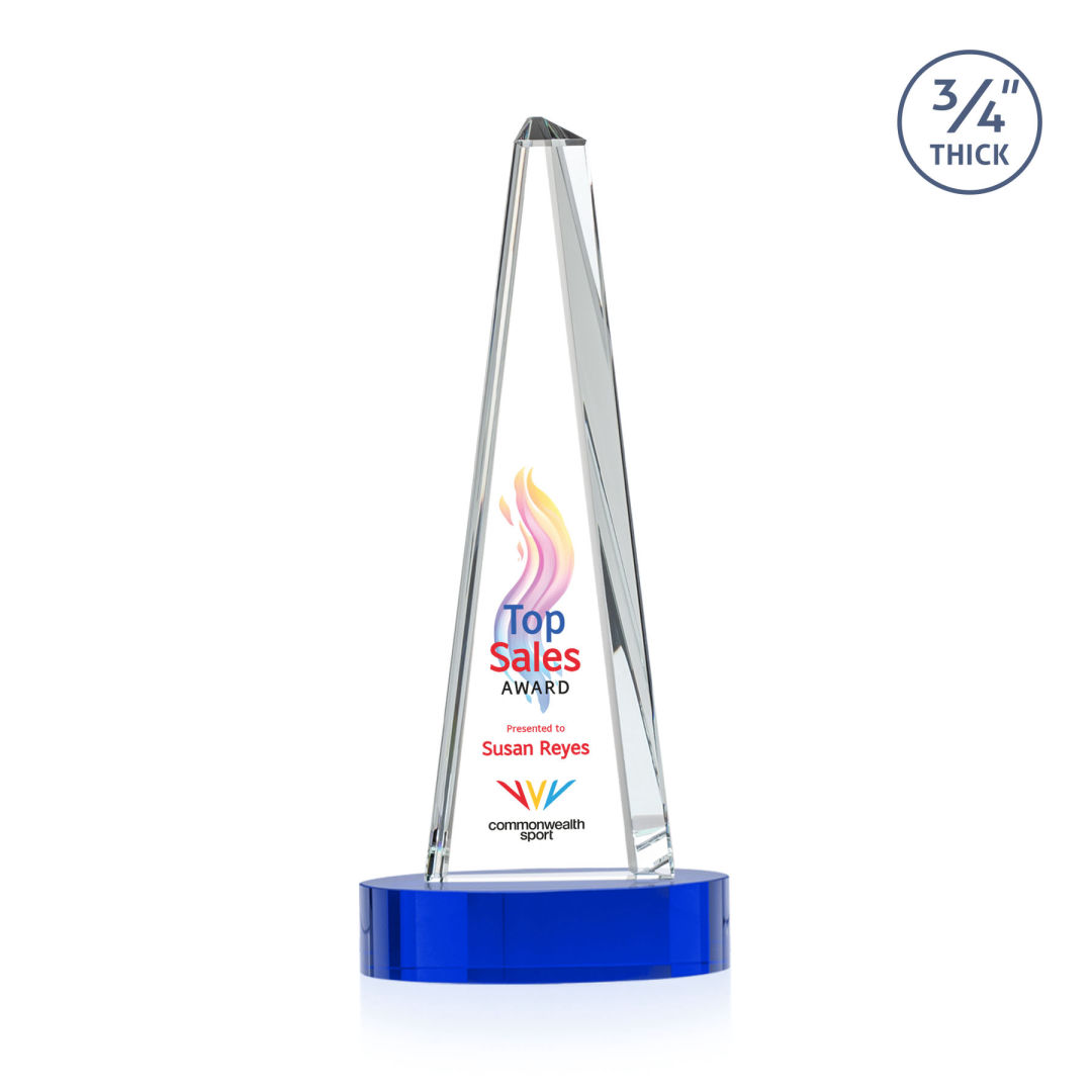 Majestic Tower VividPrint™ Award on Alberton Base -  Blue 4