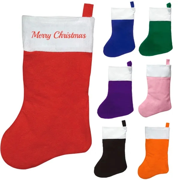 Large Holiday Felt Christmas Stocking - 10.5" W x 16" H 4
