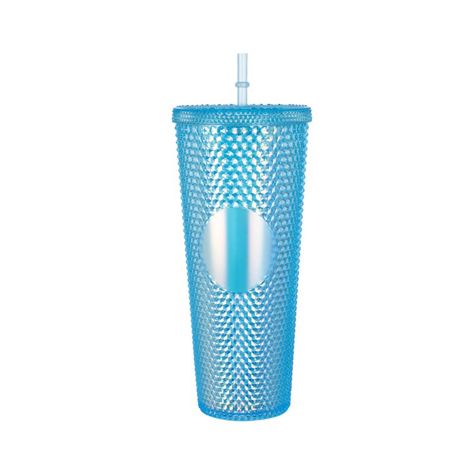 24 Oz. Plastic Magic Color Double Wall Tumbler with Straw 4