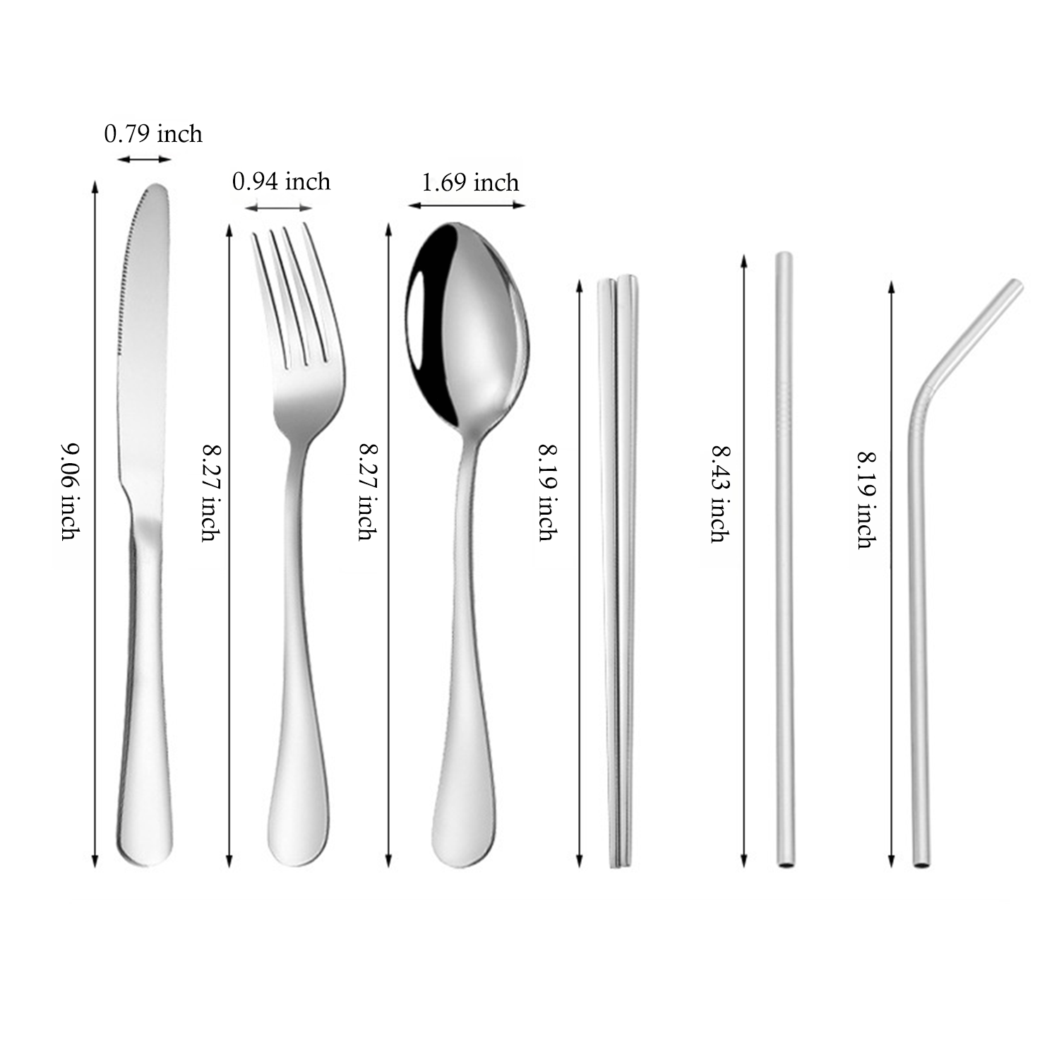 Stainless Steel Cutlery Set W/ Bag Case 6