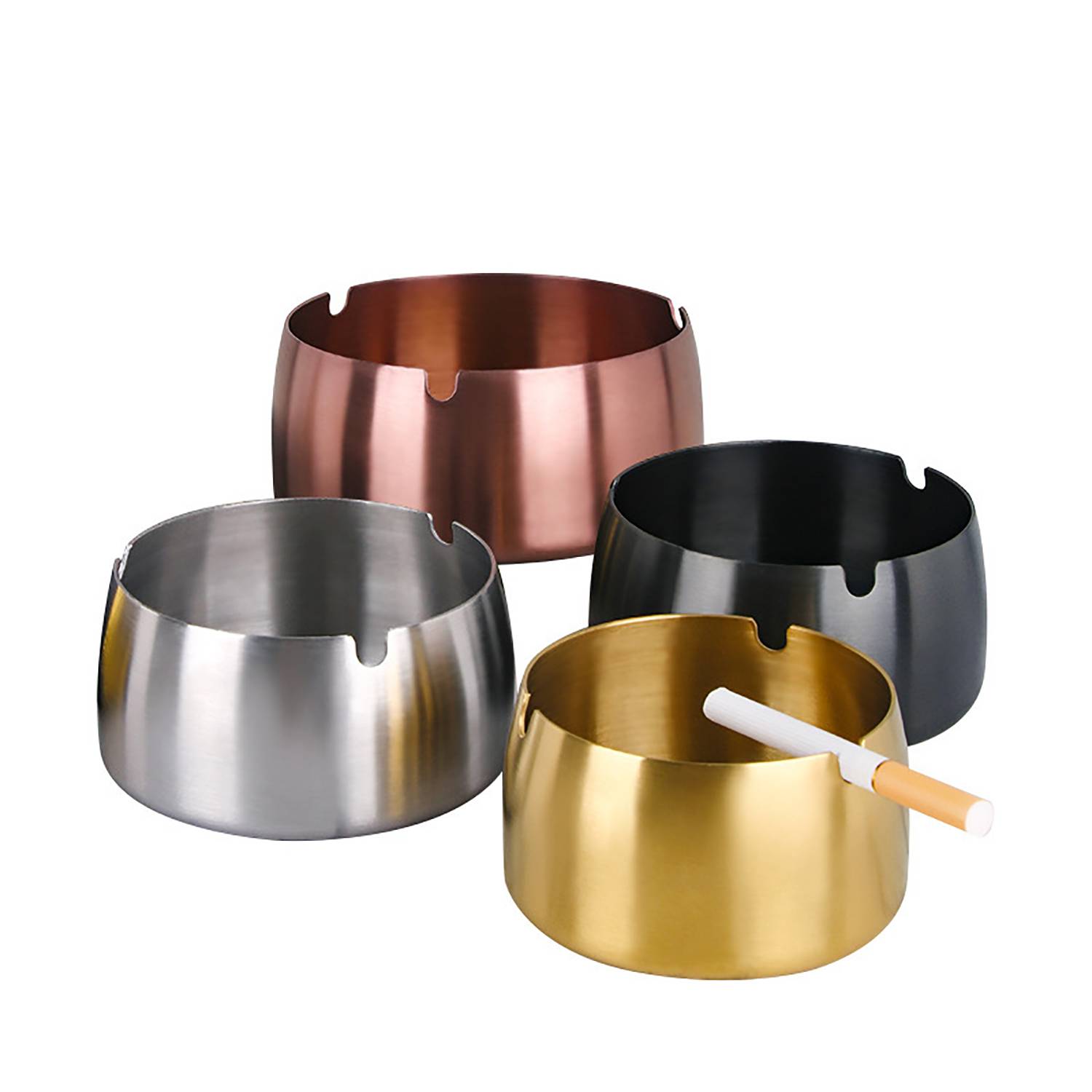 Windproof Stainless Steel Ashtray for Household Outdoors 4
