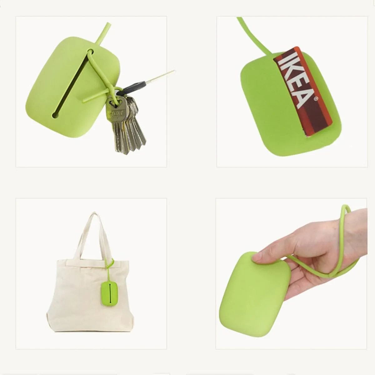 Silicone Storage Pouch Key Organizer and card Bag W/ Lanyard 6