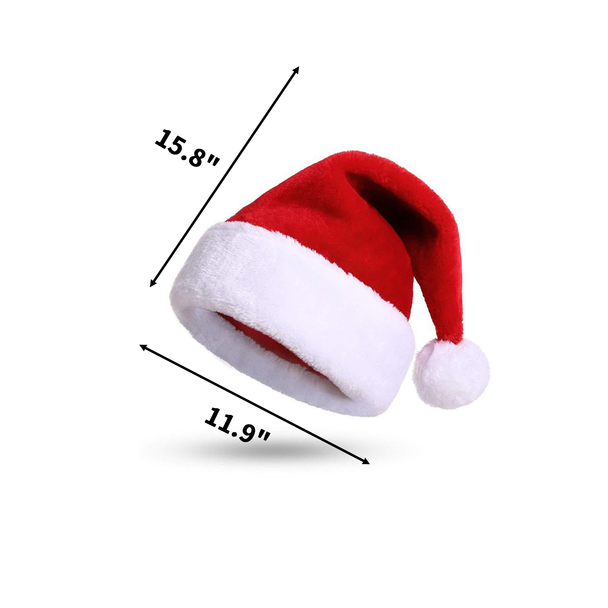 Velvet Santa Hat With Plush Pompom For Adult 4