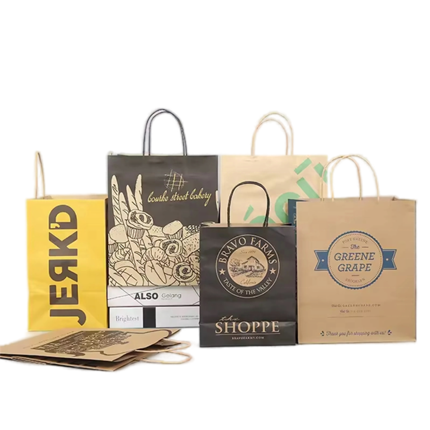 Custom Sizes Eco-friendly Recycled Brown Handles Paper Bag 3
