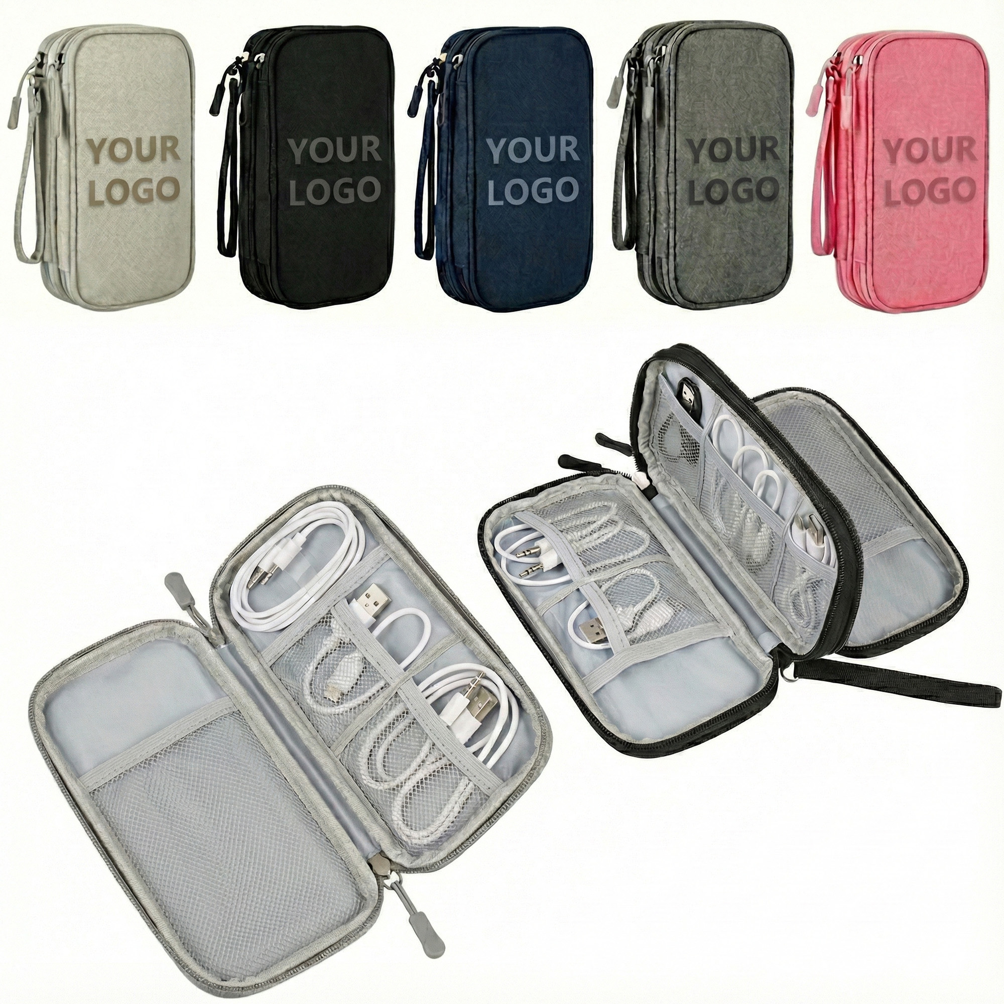 Double Layer Waterproof Electronics Accessories Organizer Bag 2