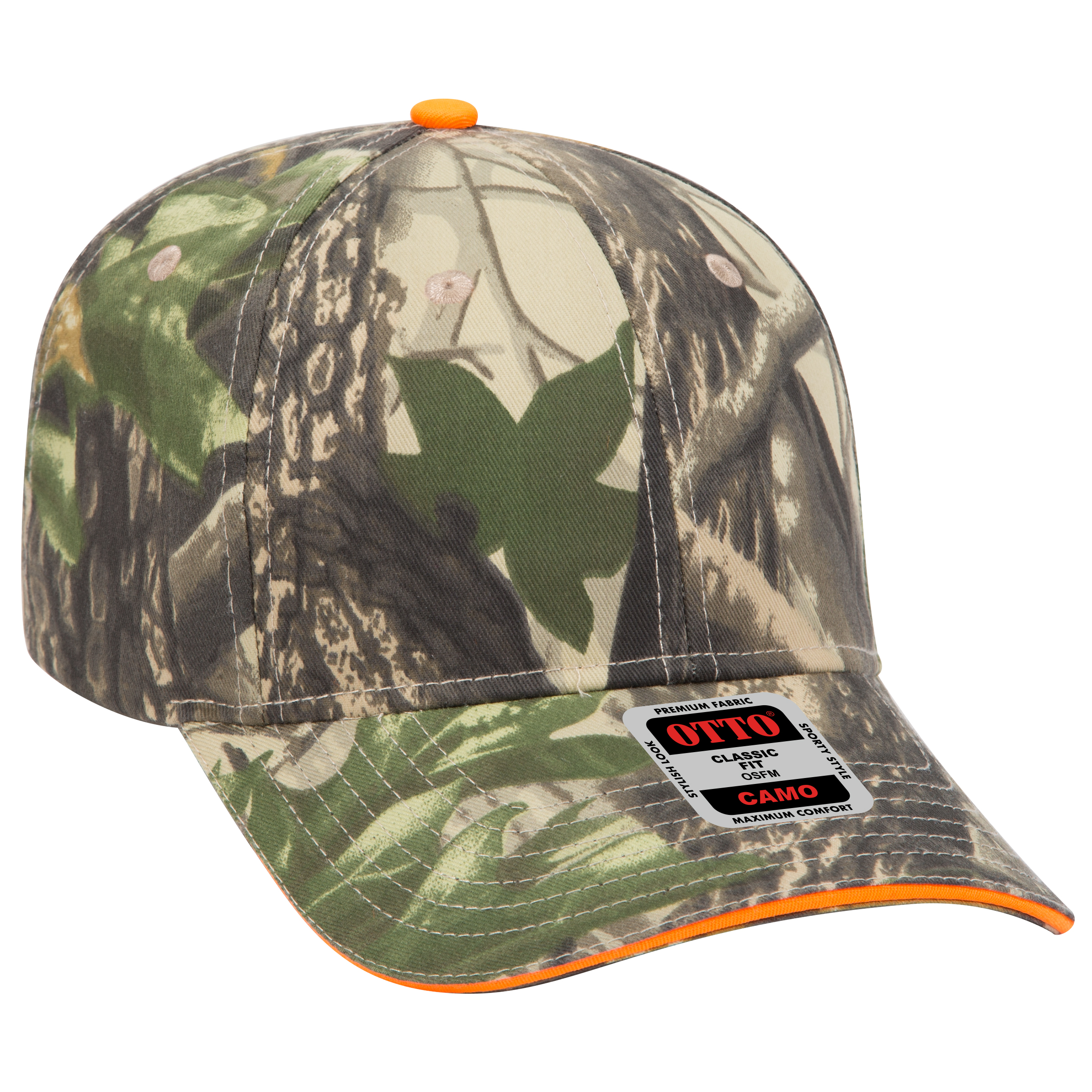 OTTO CAP® Camouflage 6 Panel Low Profile Baseball Cap 2
