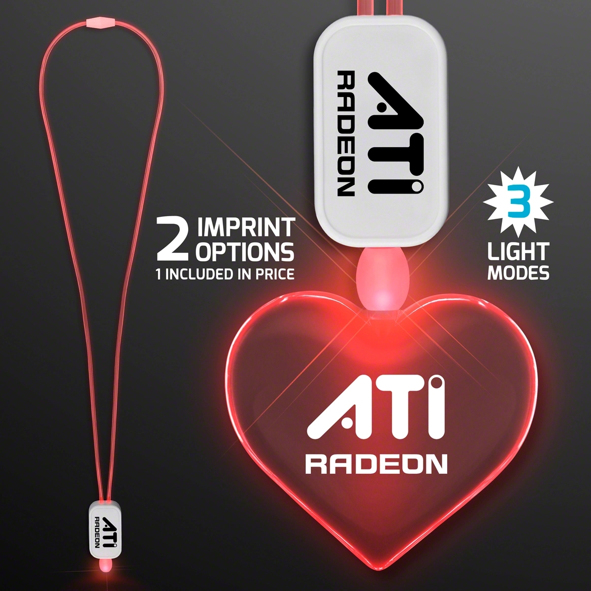 LED Neon Lanyards with Acrylic Heart Pendant 5