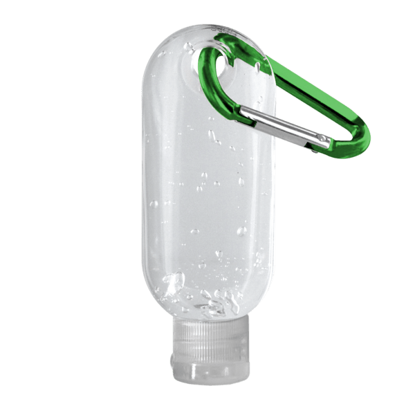 1.9 oz. Clear Sanitizer in Clear Bottle with Carabiner 25