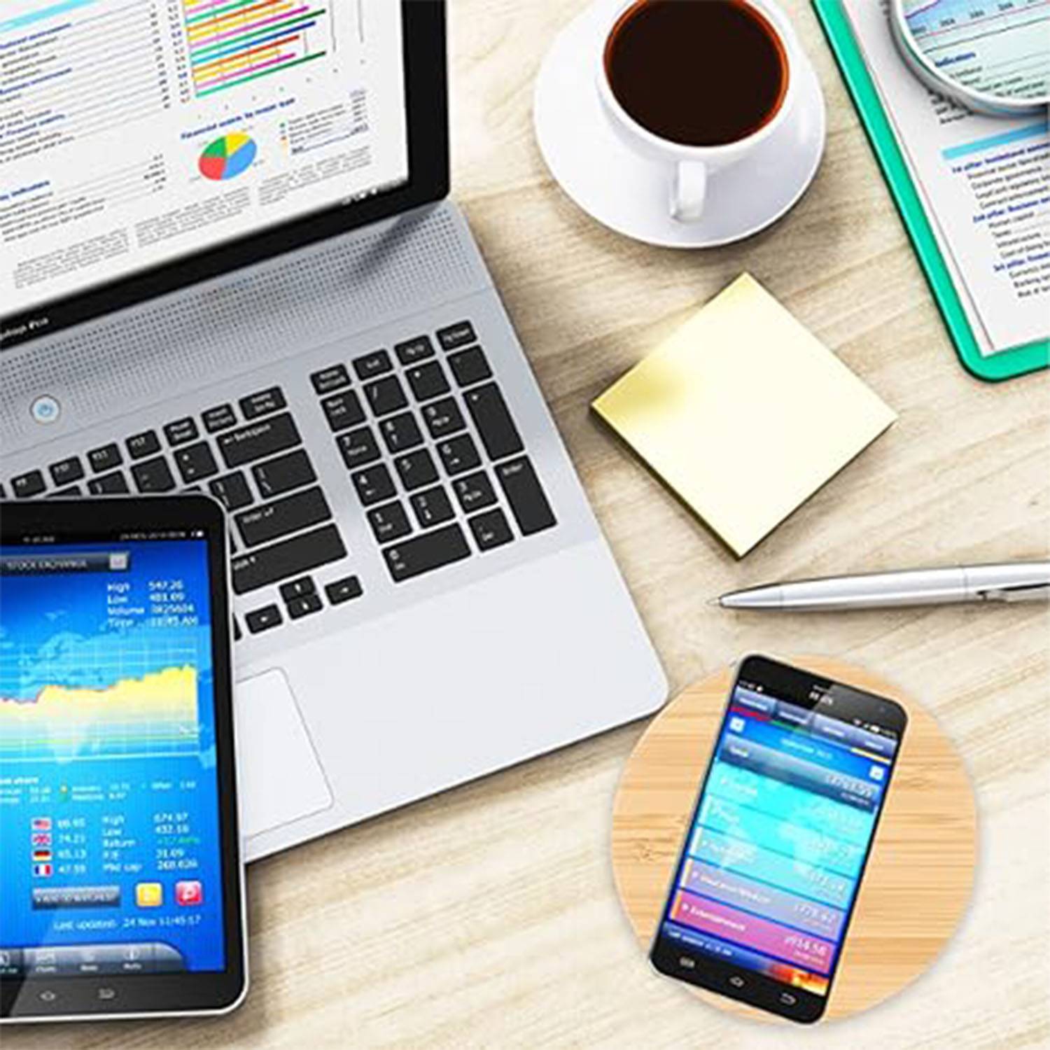 Round Cork Straw Wireless Charger 6