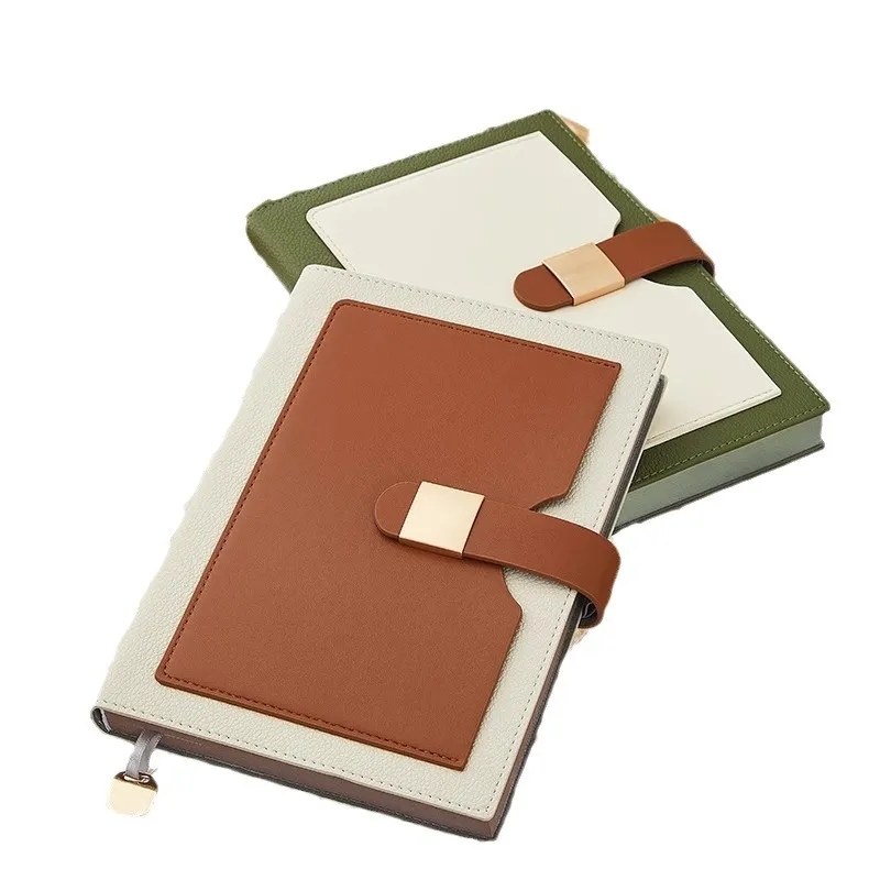 A5 PU Customized Magnetic Buckles Notebook with Pocket 2