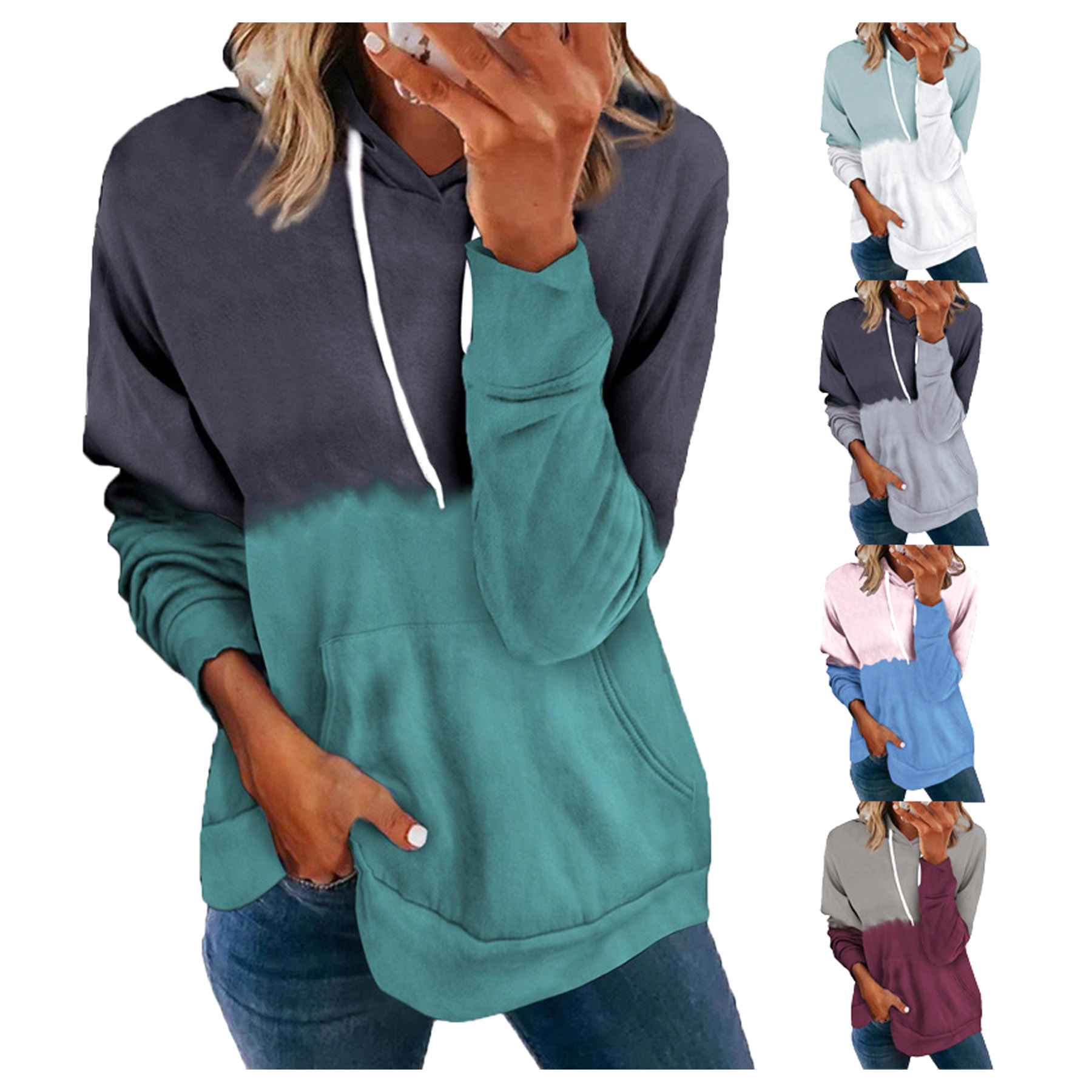 Long Sleeve Pocket Hooded Sweatshirts, custom hoodie or sweatshirt with logo imprint 2