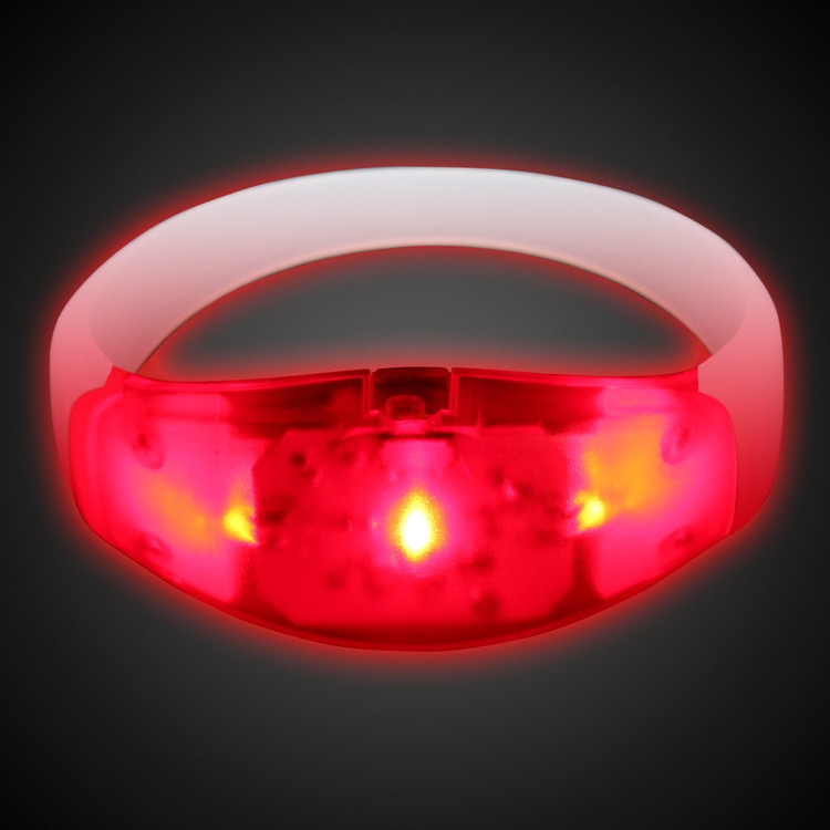 Sound Activated Red LED Stretchy Bangle Bracelets 3