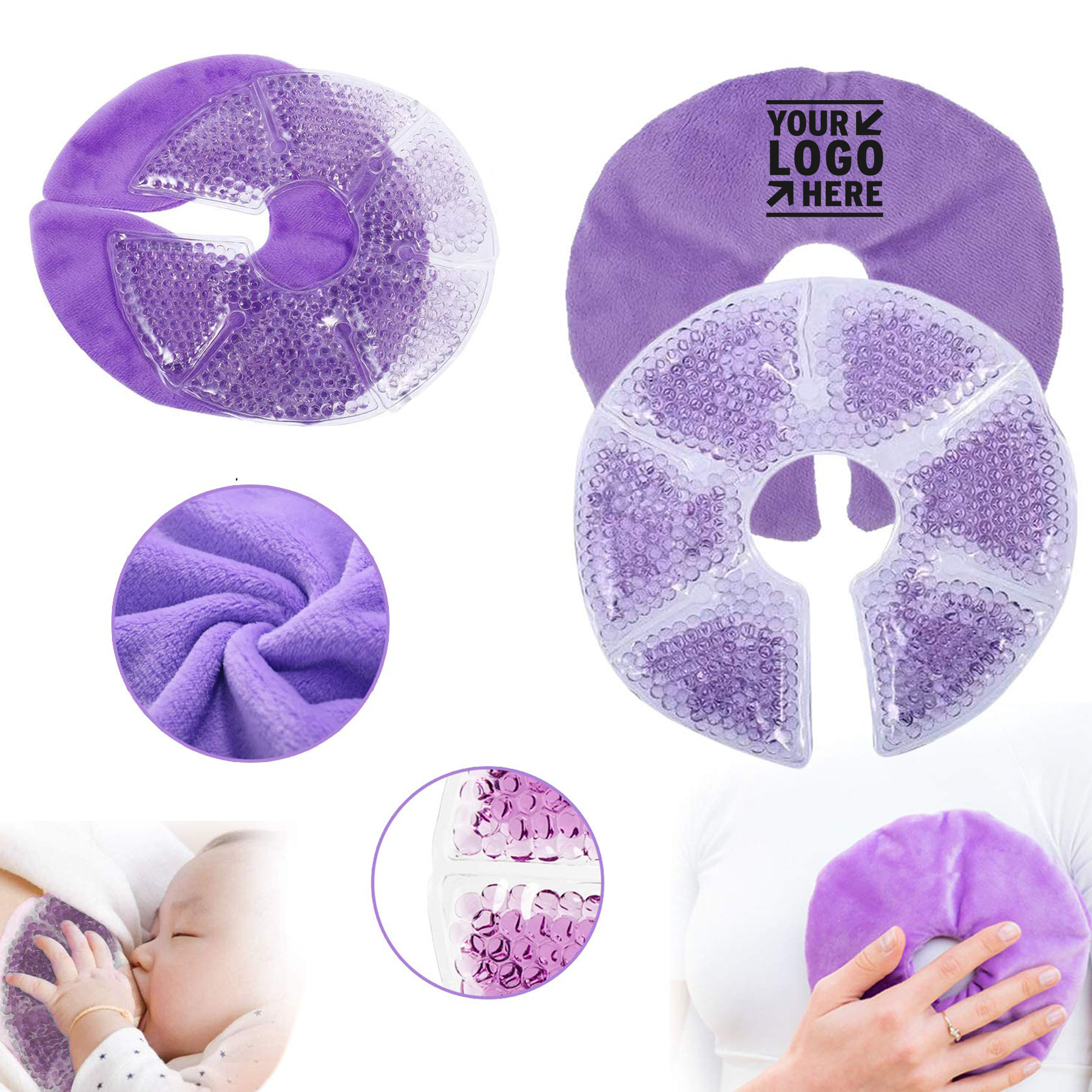 Postpartum Recovery Hot Cold Reusable Breastfeeding Essential Gel Breast Therapy Pad