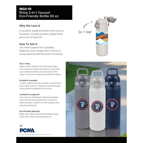 Rhine 2 in 1 Vacuum Insulated Bottle 30oz 2