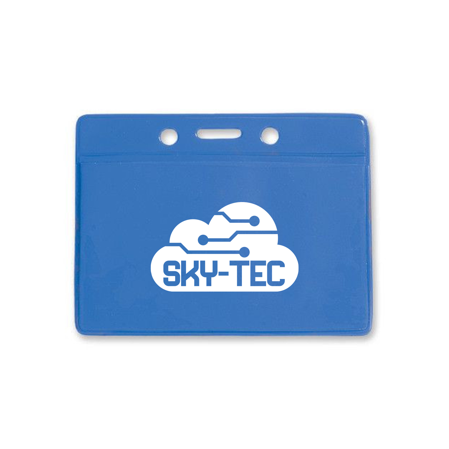 3.75" W x 3.00" H - Horizontal Colored Vinyl Badge Holder (1 Color Imprint) 1