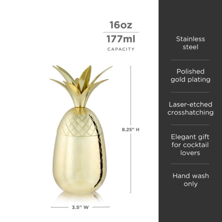 Viski® Gold Pineapple Tumbler 8