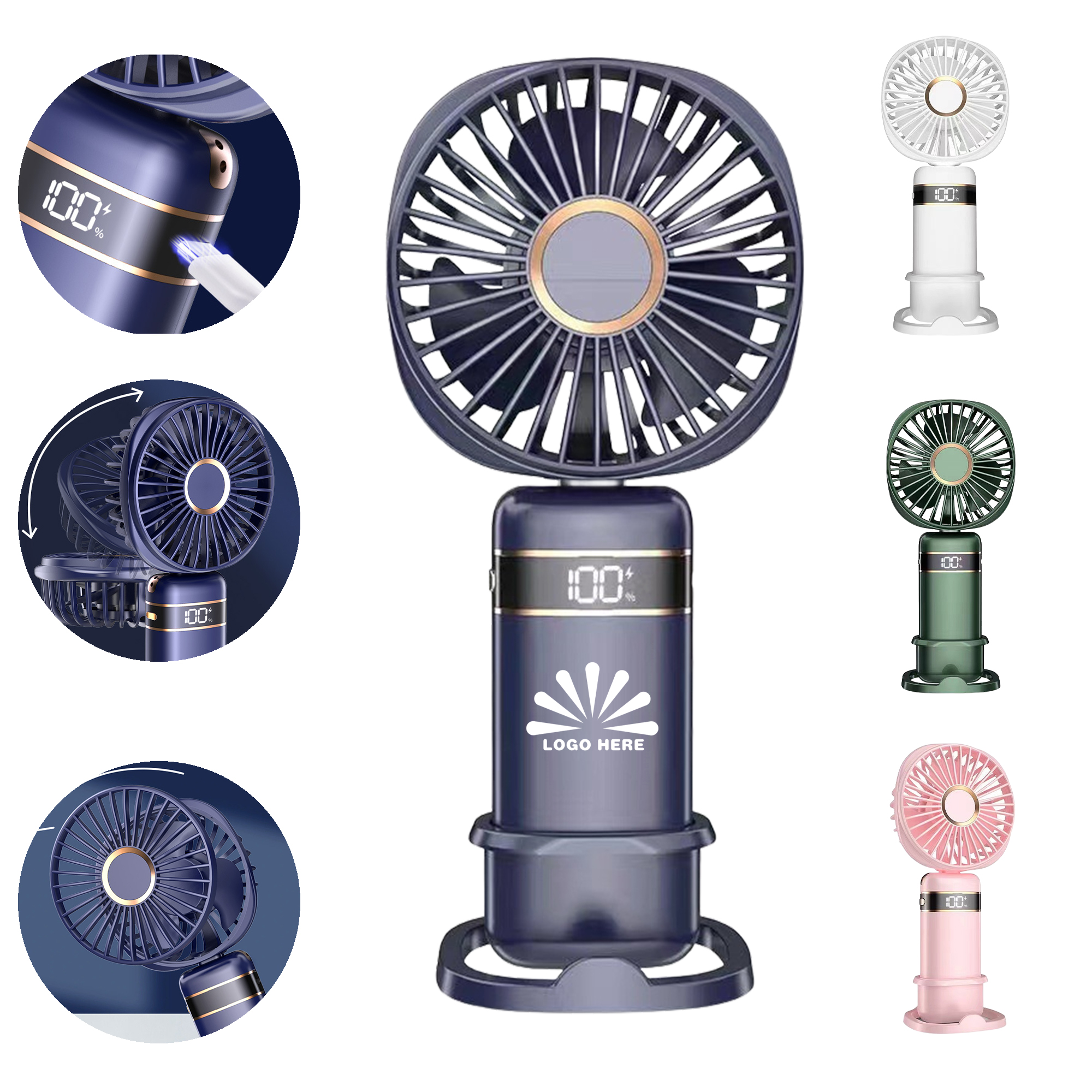 Brandable Portable Fan With Tilt-Adjustable Design 1