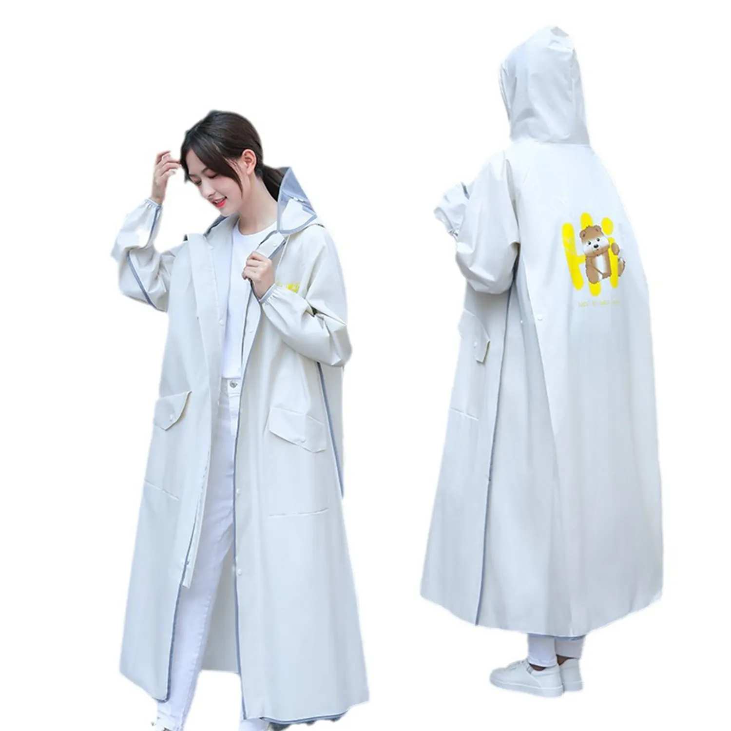 Lengthened EVA One-piece Raincoat 5