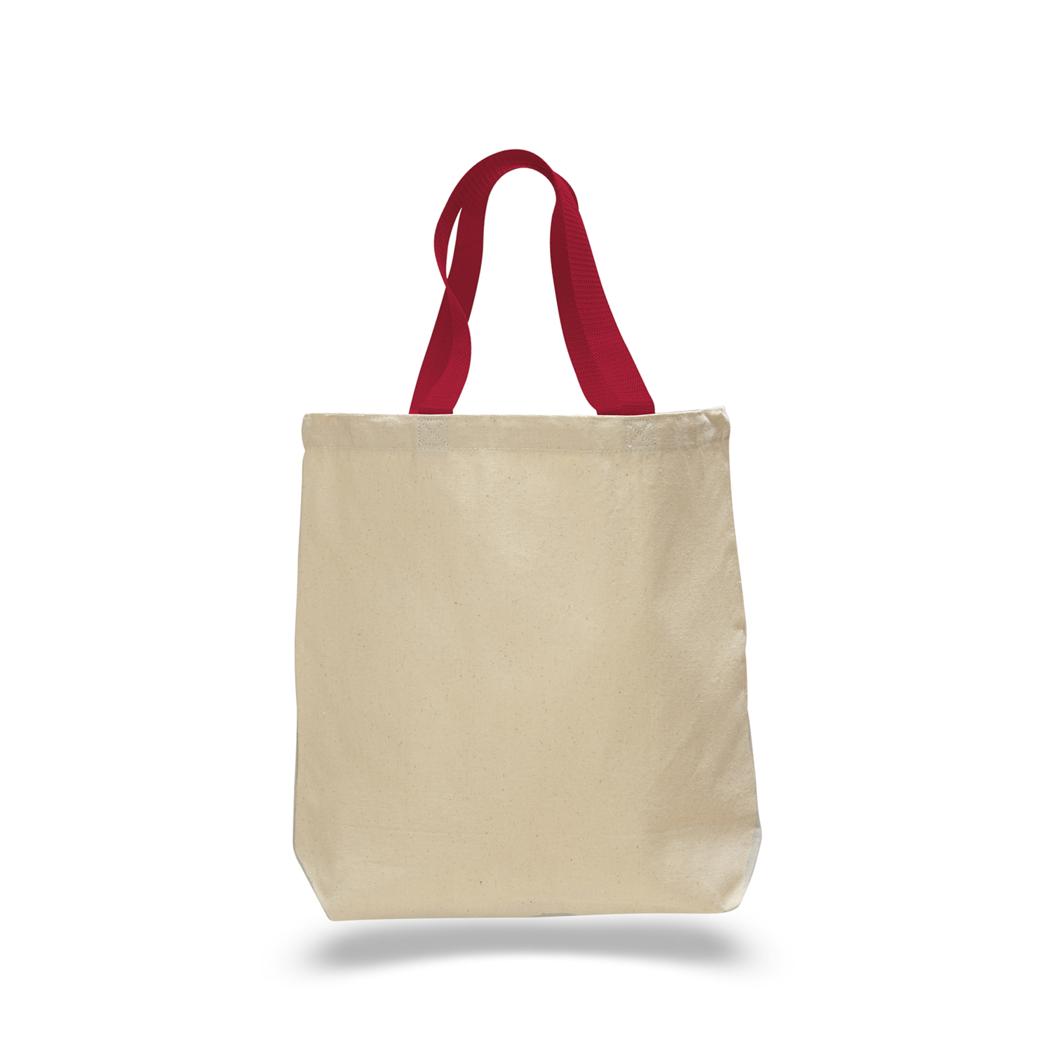 Natural Canvas Tote Bag w/ Colored Webbing Handles, custom tote bag with logo imprint 3