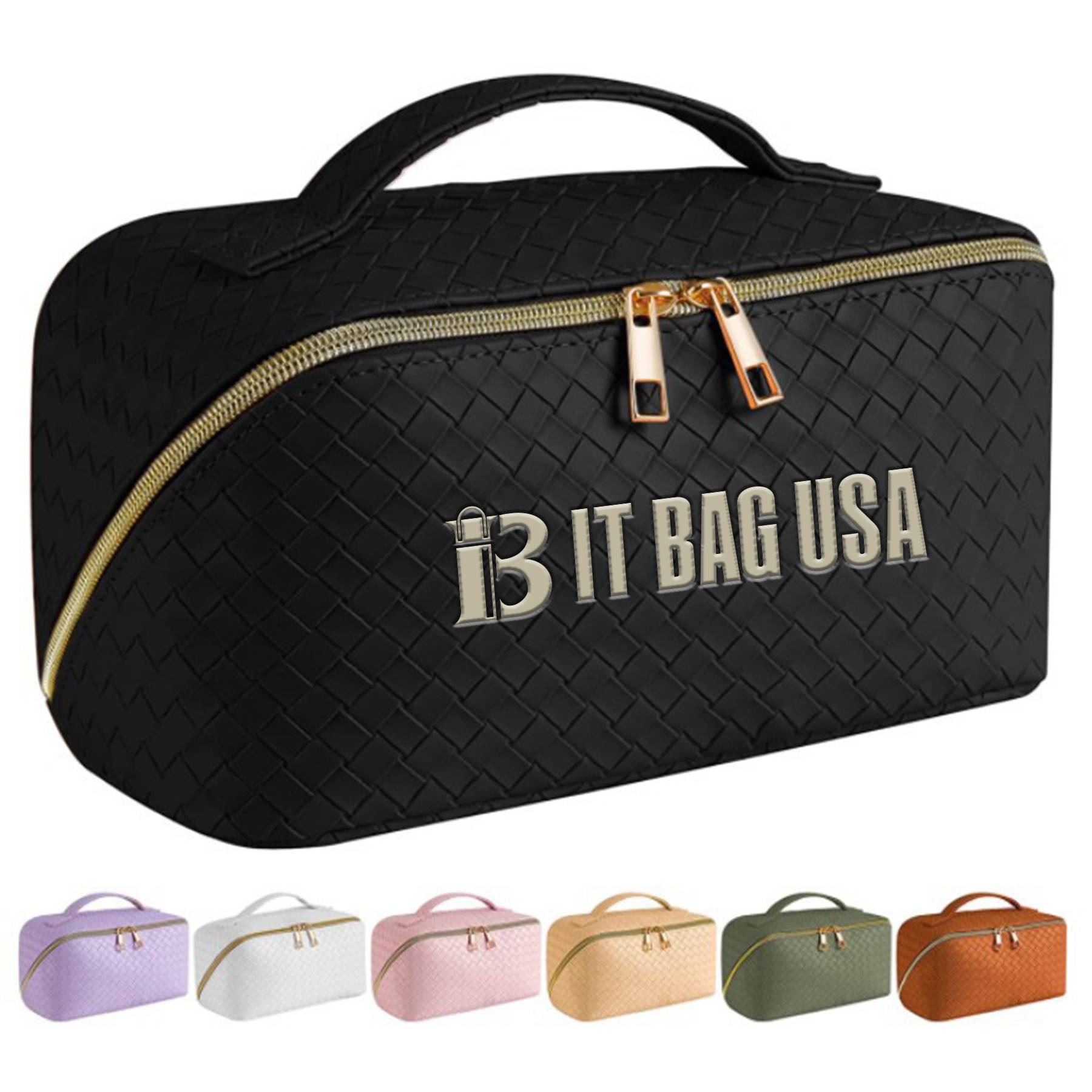 Leather Portable Waterproof Women Travel Makeup Bag 11