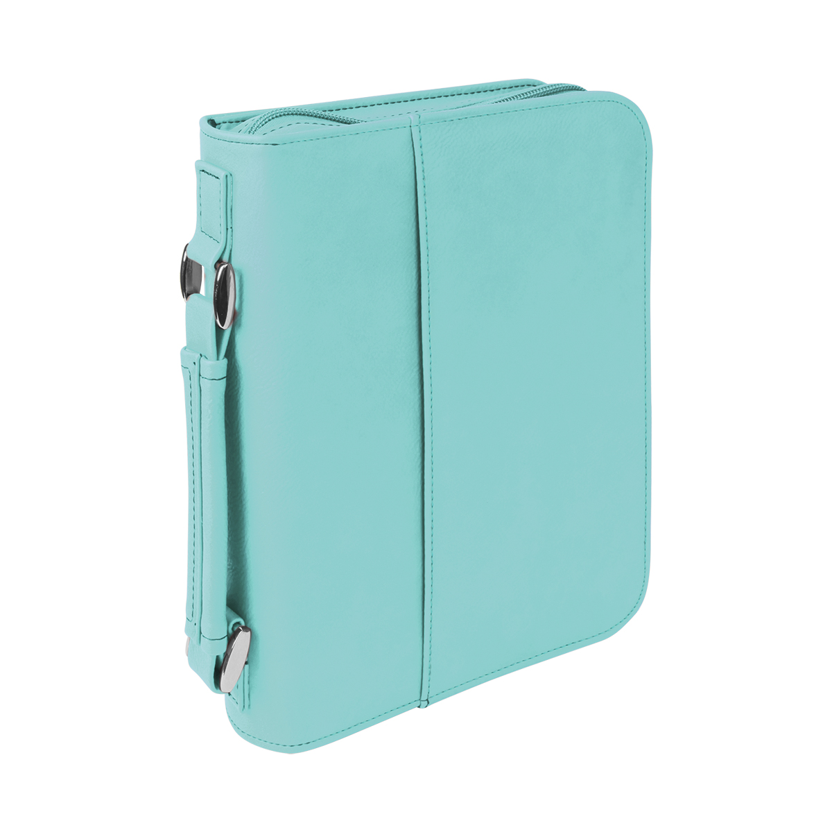 6" x 9" Teal Leatherette Book/Bible Cover with Handle & Zipper 2