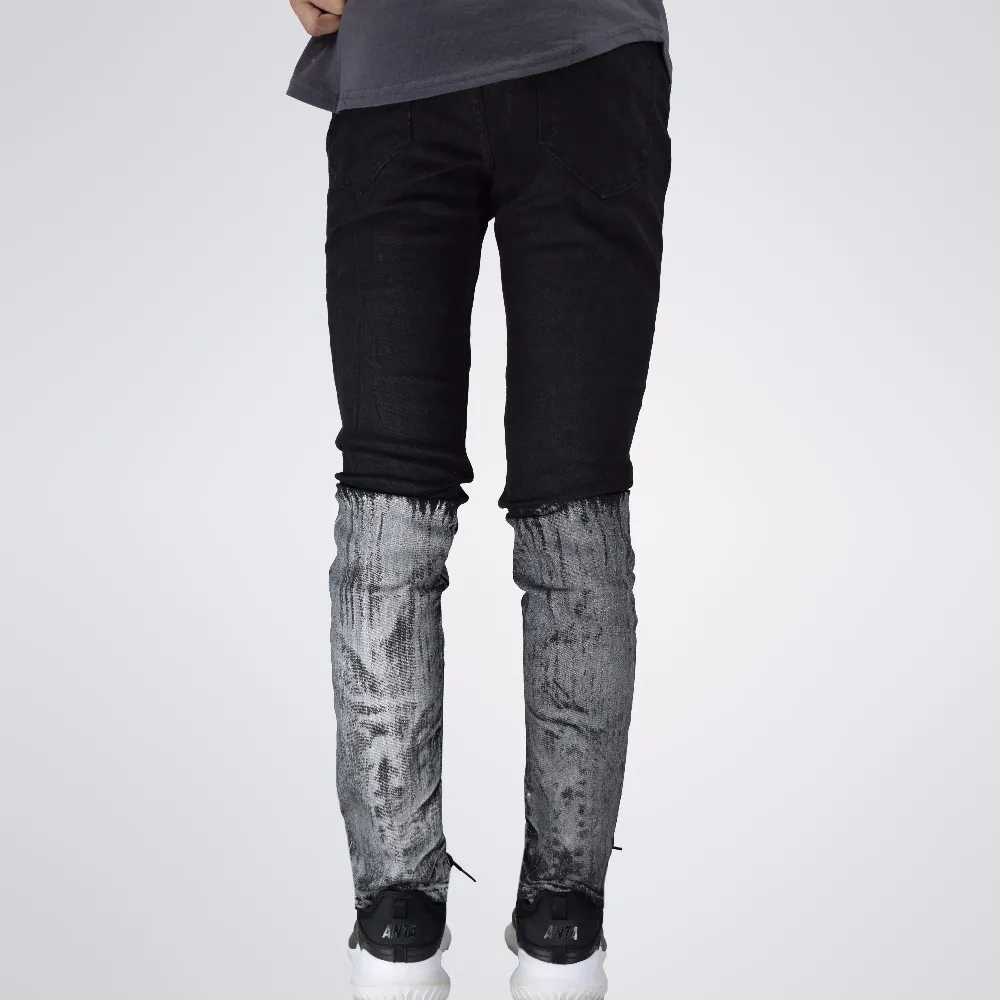 Men's Distressed Ripped Skinny Biker Jeans 6