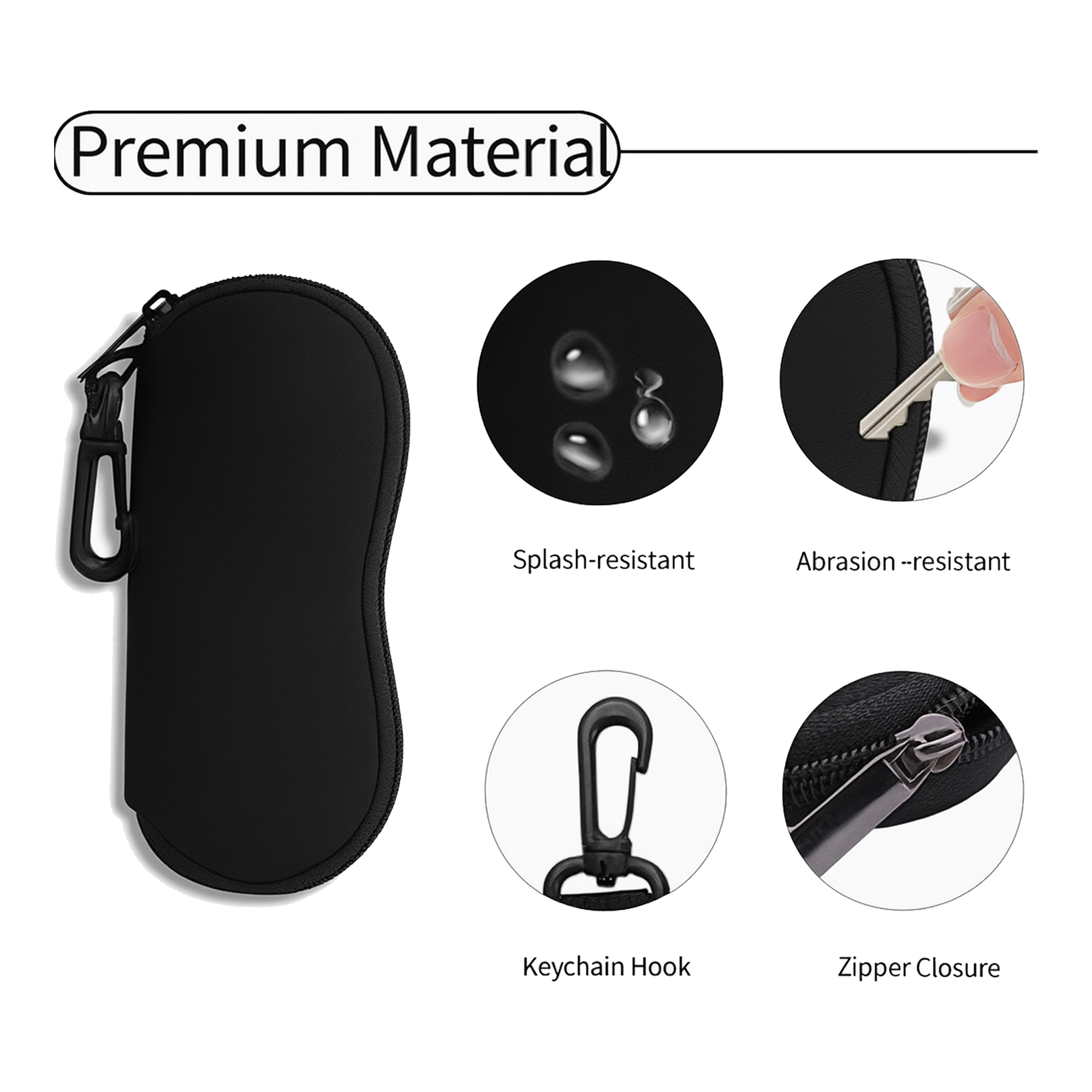 Zippered Eyeglass Case With Clip Hook 3