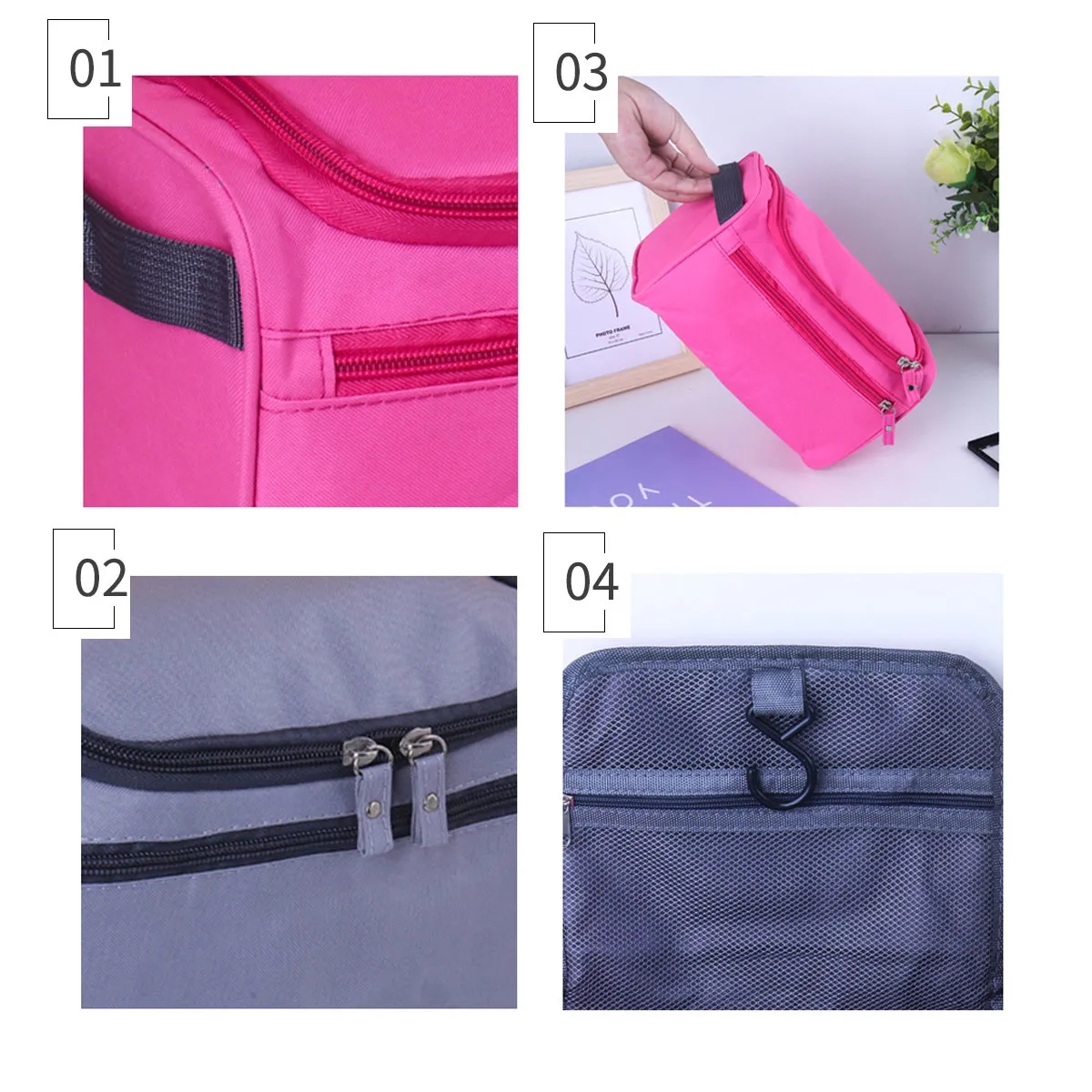 Portable Zipper Waterproof Cosmetic Toiletry Bag Kit 2