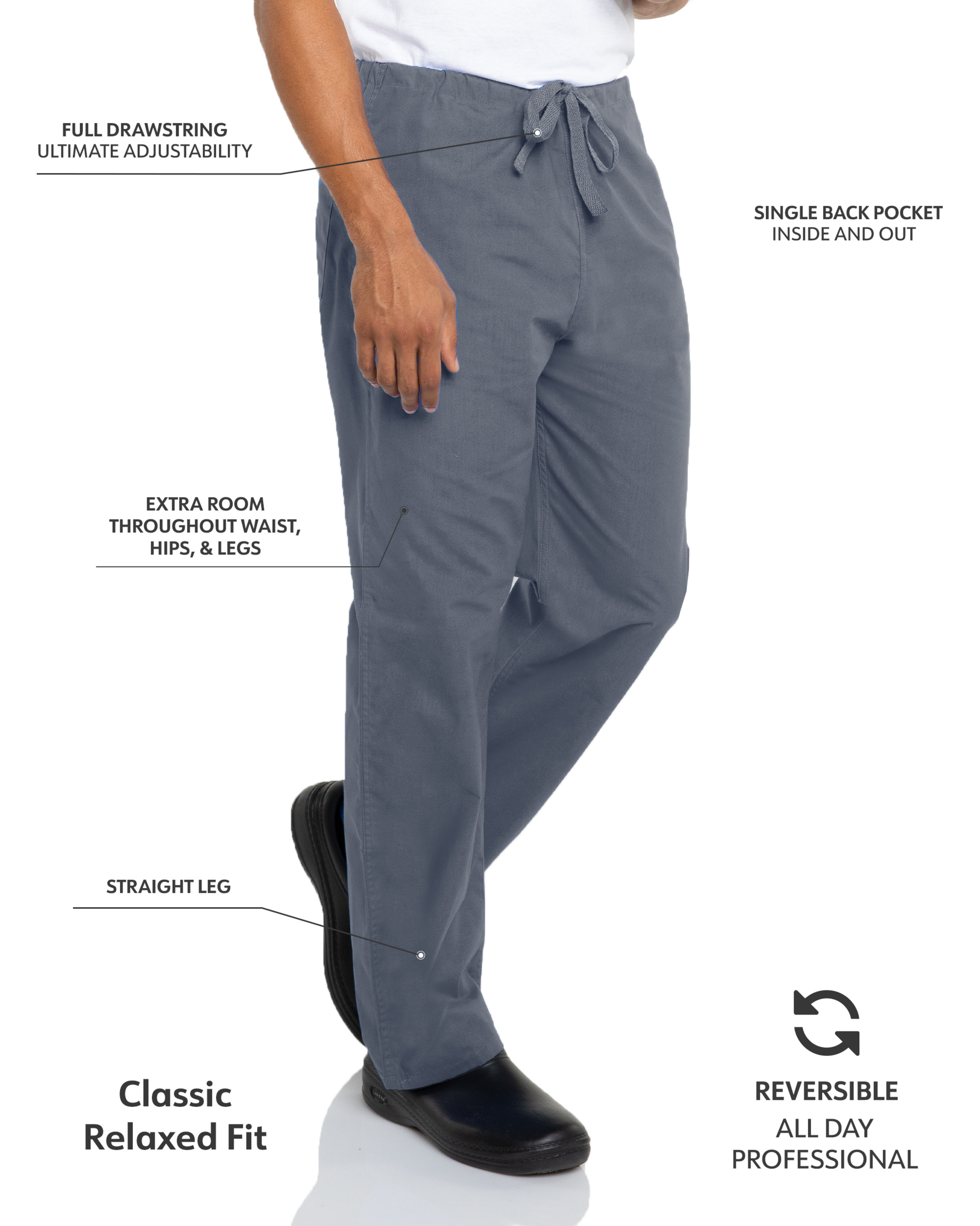 Landau - Essentials - Unisex One-Pocket Reversible High-Rise Waist Pant 39