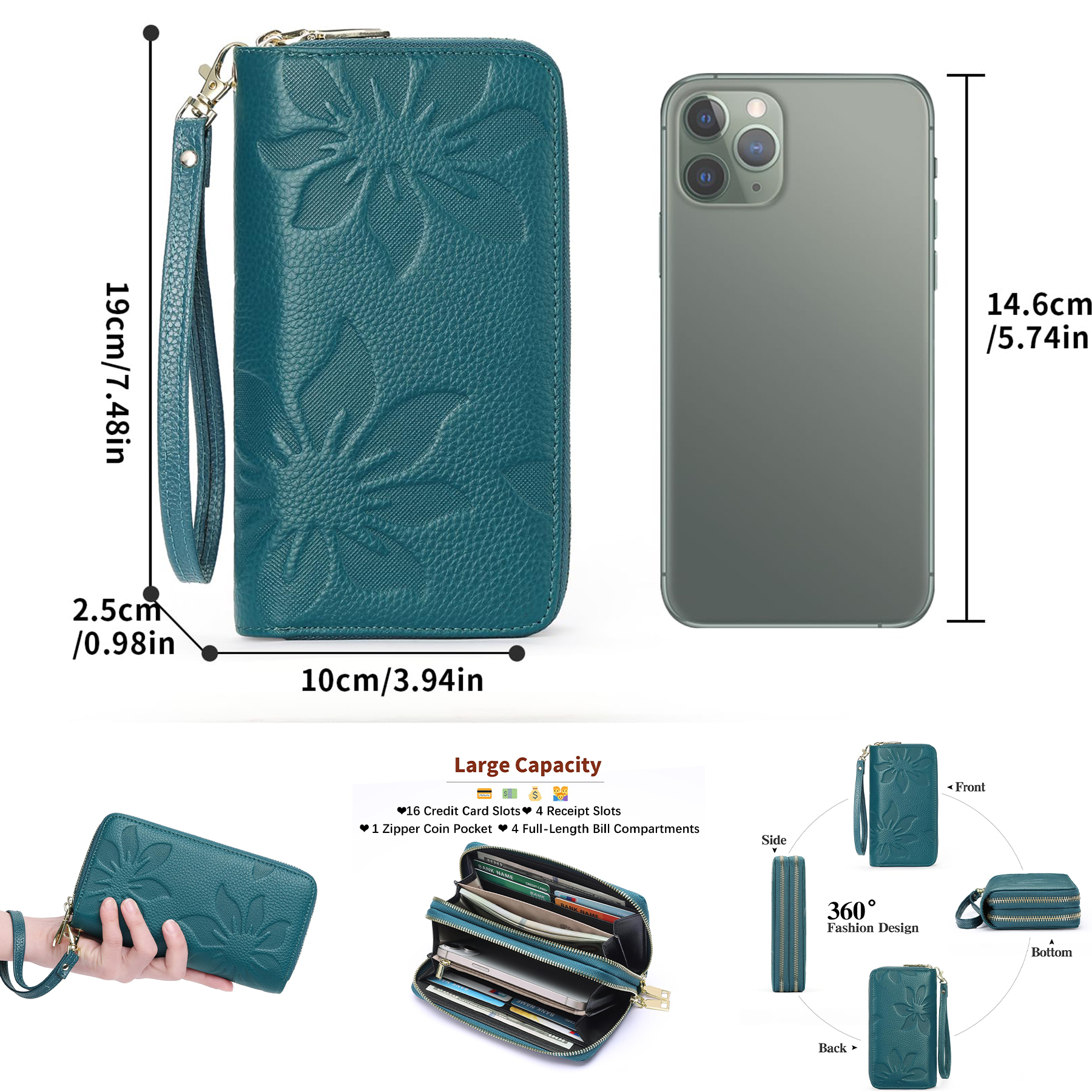 Women's Wallet Large Capacity Double Zip Around 2