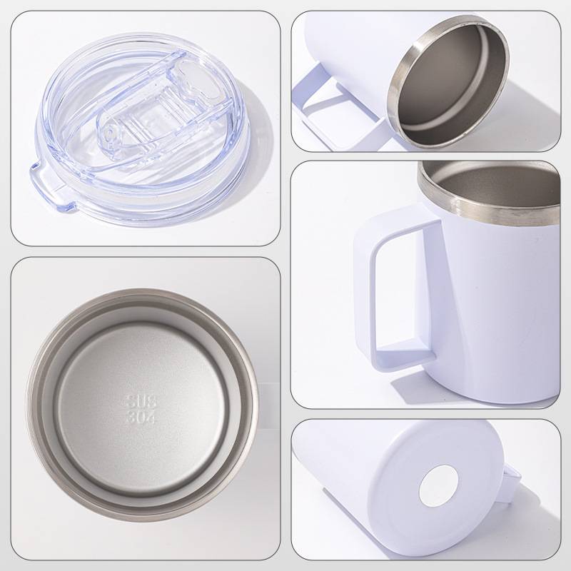 12 oz Stainless Steel Tumbler W/ Lid & Handle 3