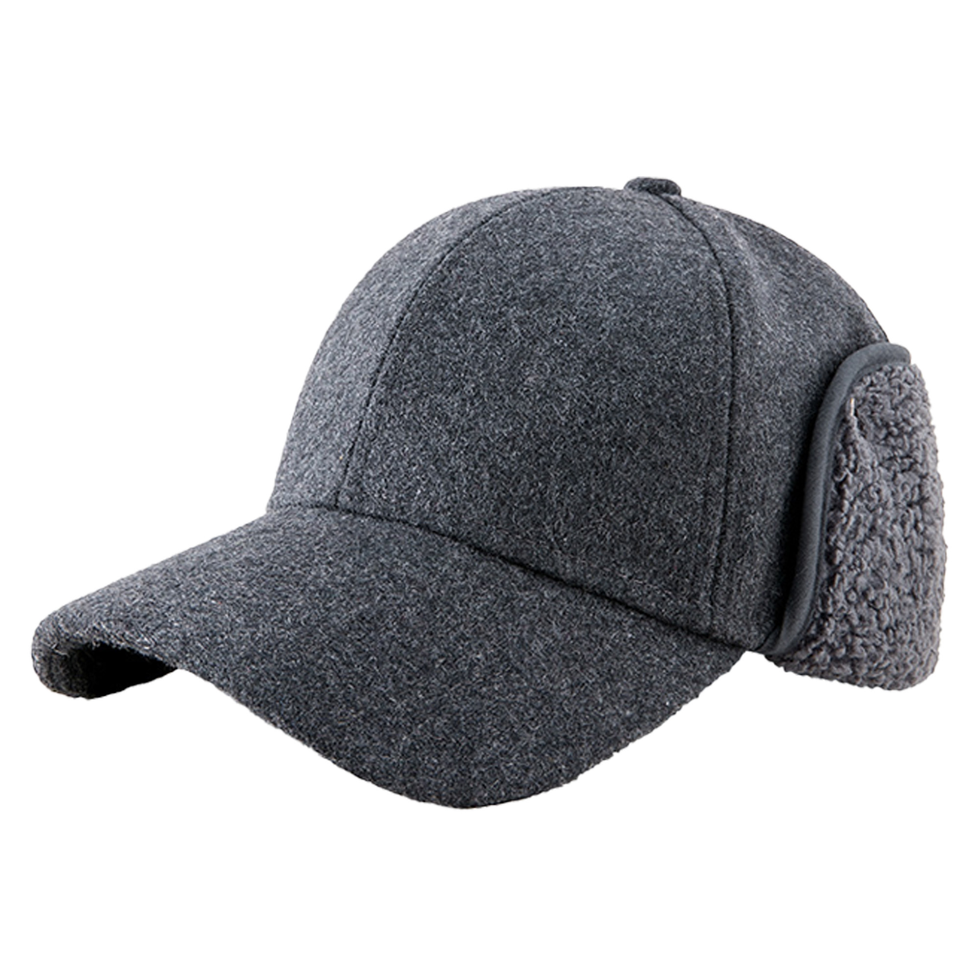 Wool Blend Thermal Baseball Hat with Foldable Ear Flaps 5