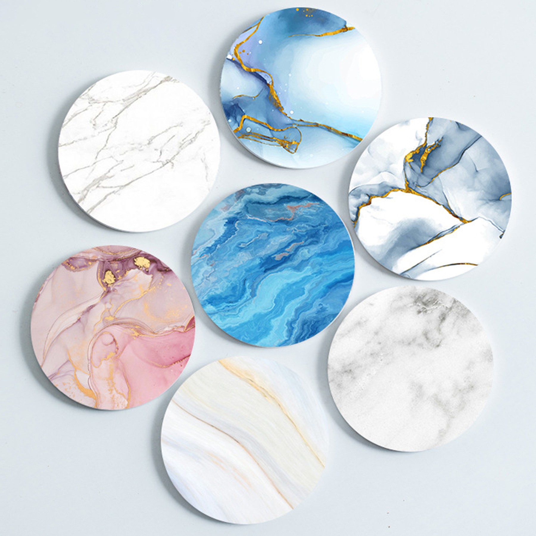 Marble Style Ceramic Drink Coaster For Tabletop Protection 2