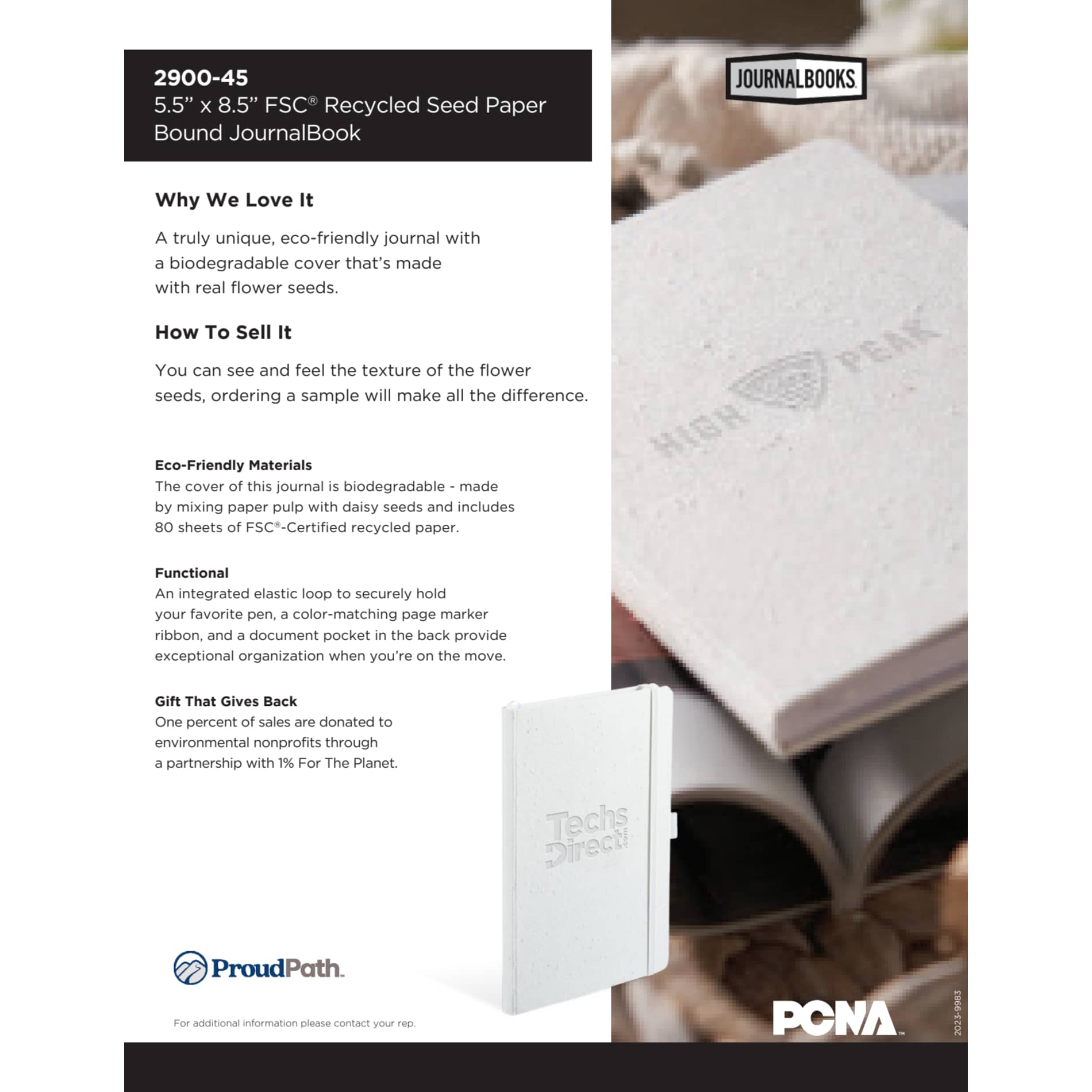 5.5" x 8.5" FSC® Recycled Seed Paper Bound Journal 26
