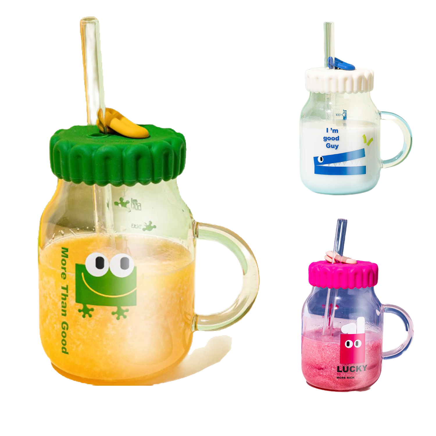 29 oz Large capacity cute Water milk coffee Mug Glass Bottle 6