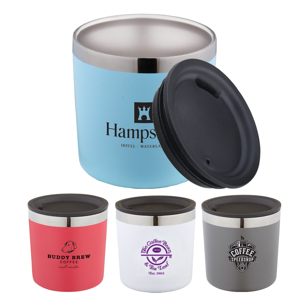 Tall 10 Oz Double-Wall Stainless Steel Tumbler Cup w/ Insulated Lid 1