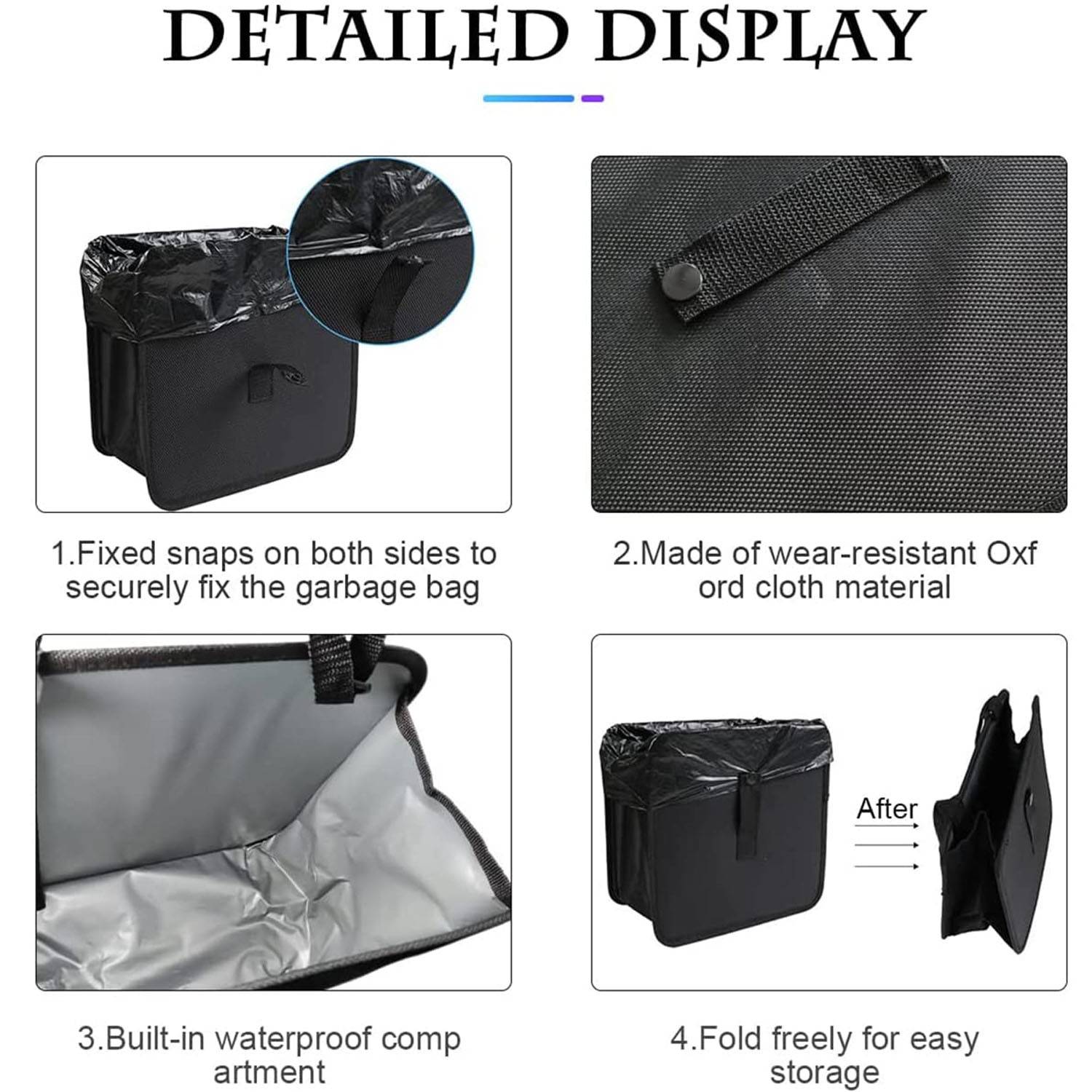 Oxford Foldable Car Garbage Can 4