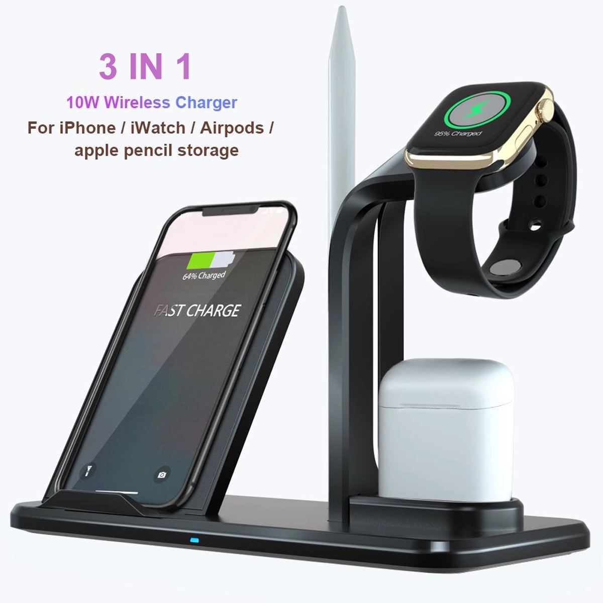 3 in 1 Wireless Holder Stand Charger Watch Charging 2