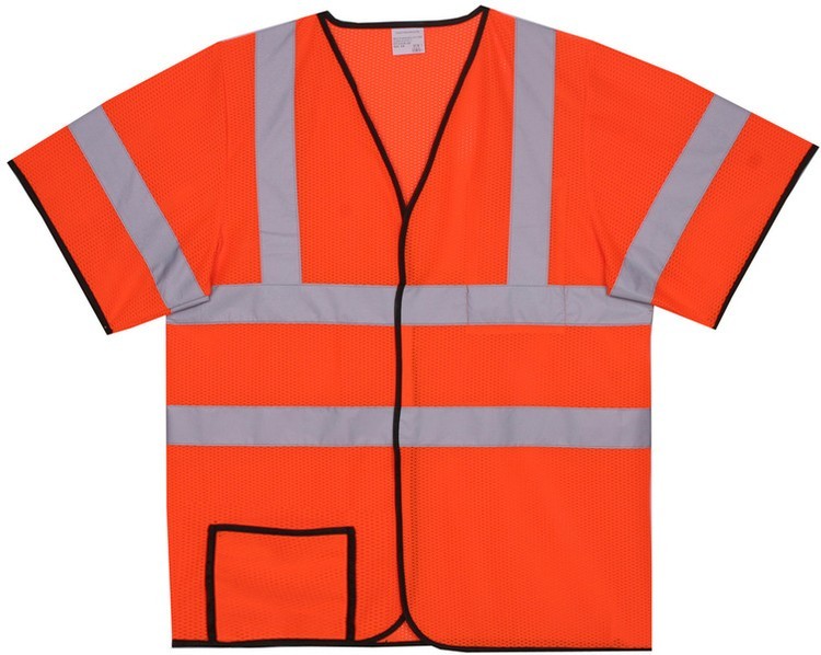Polyester Orange Mesh Safety Short Sleeve Jersey SV178