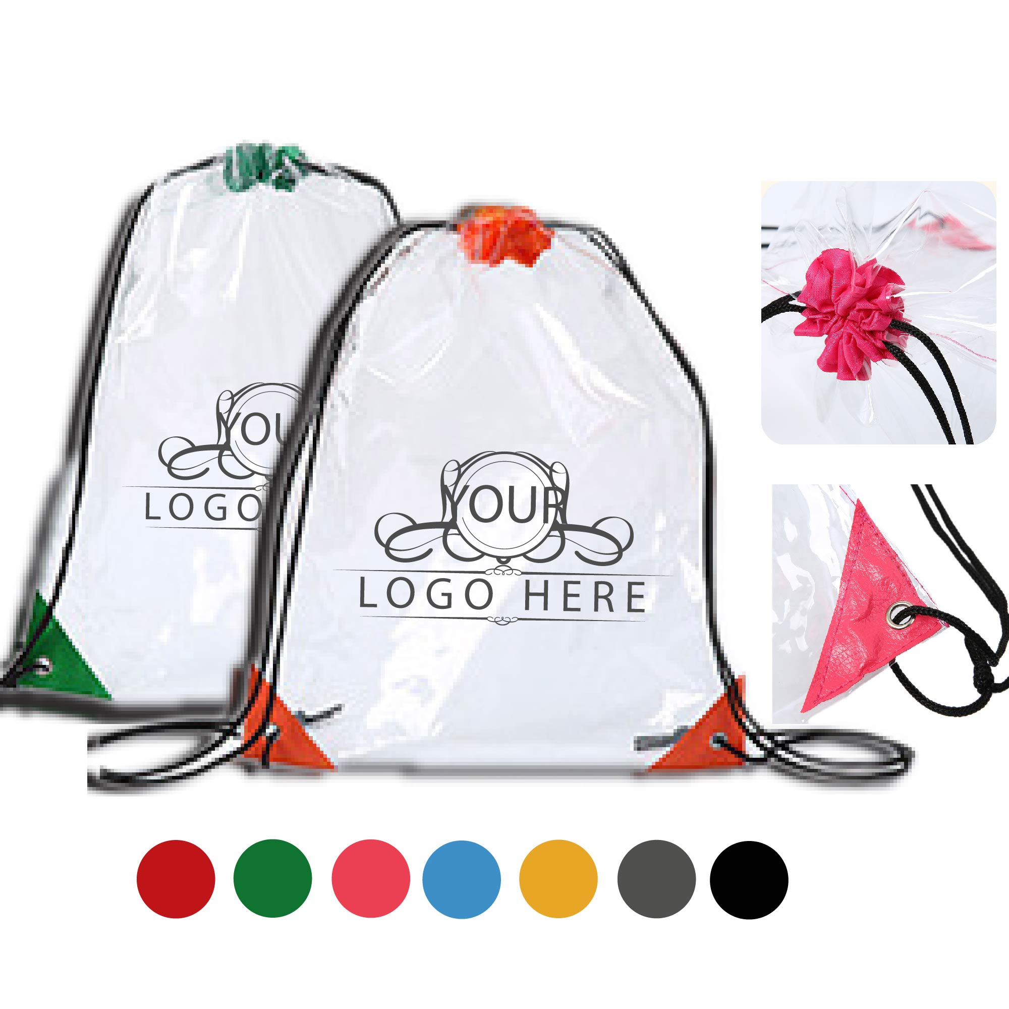 Clear Cinch Up Bag Drawstring Plastic Backpacks 1