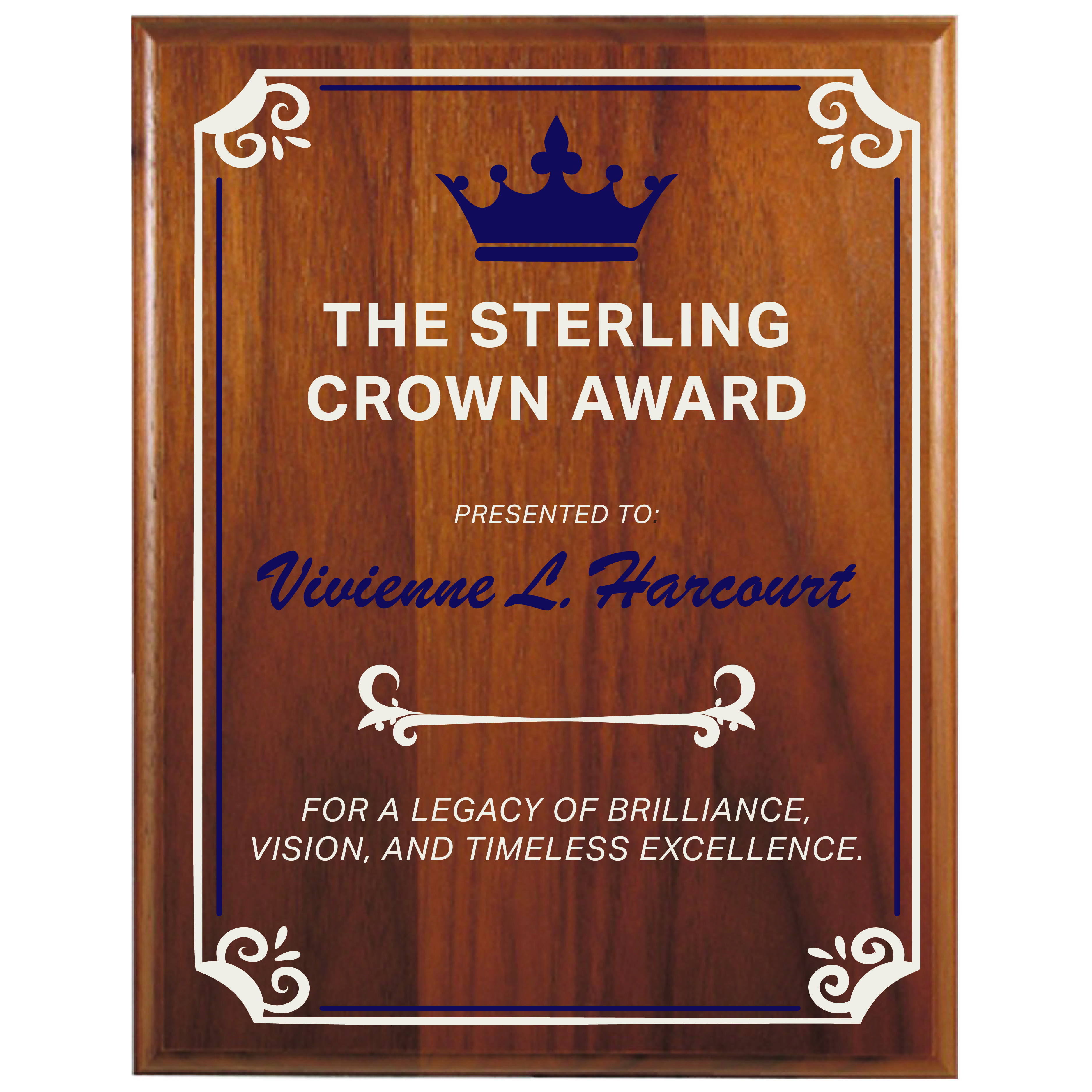 7" x 9" Step-Edge Genuine Walnut Plaque