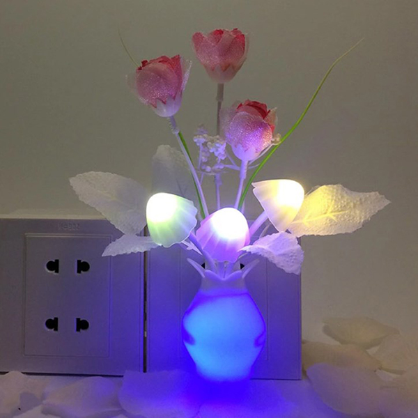 Mini Sensor Bedroom Wall Decoration LED Flower Night Light 8