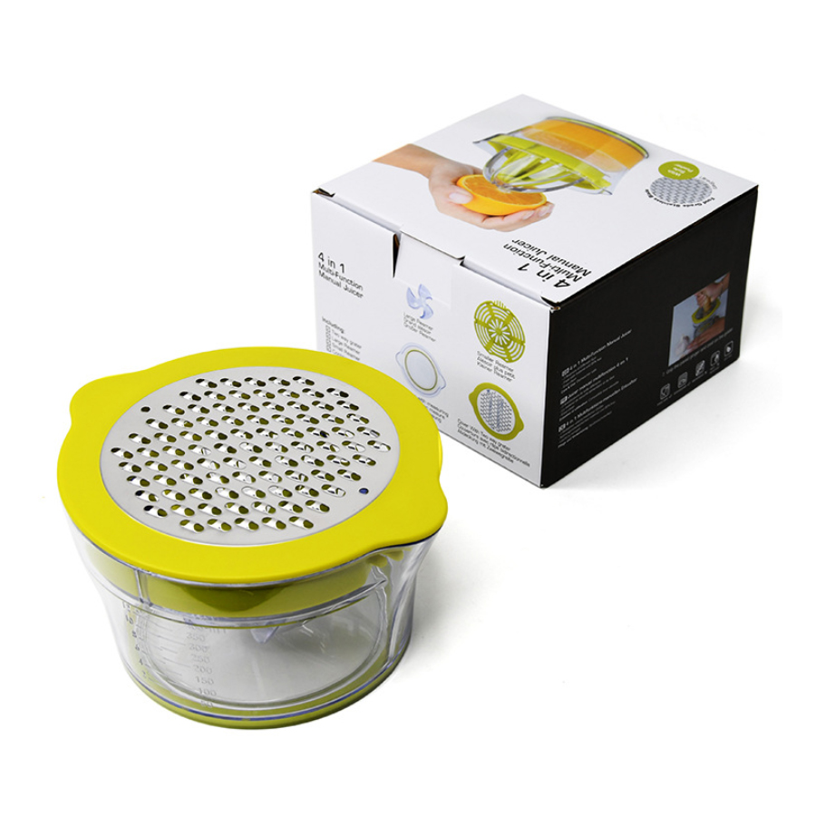 Manual Juicer / Fruit Squeezer with 17oz Built-in Strainer Measuring Cup and Grater 7