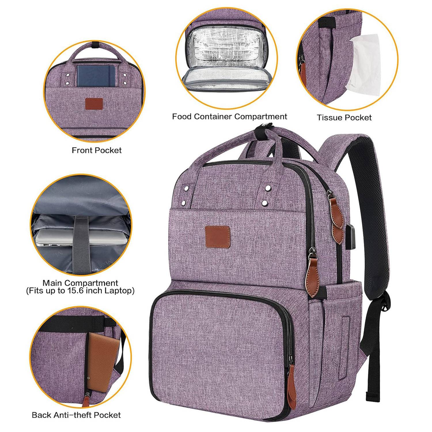 Oxford Laptop Backpack w/ 12 Can Cooler Compartment 5
