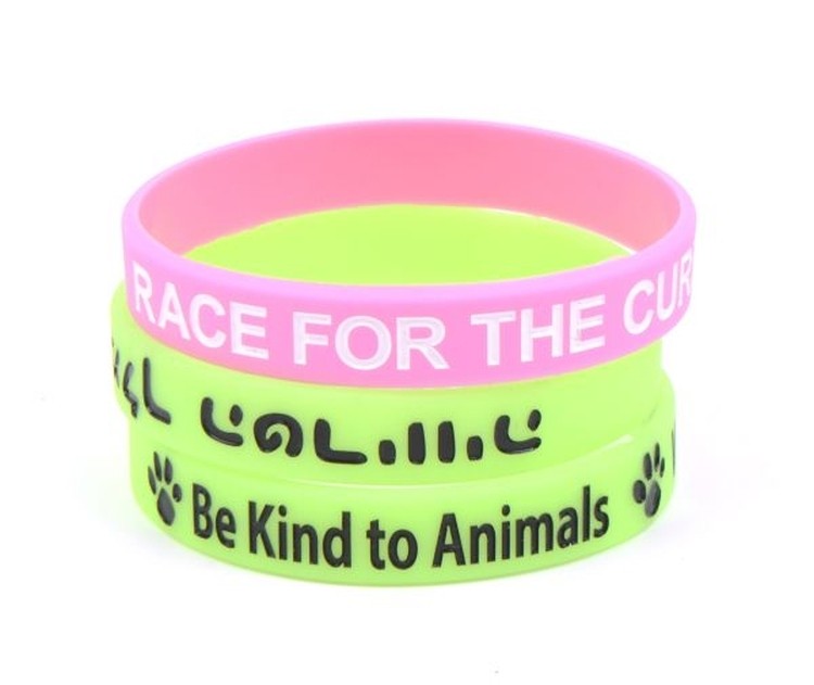 Debossed Silicone Wristbands with Color Injected 2