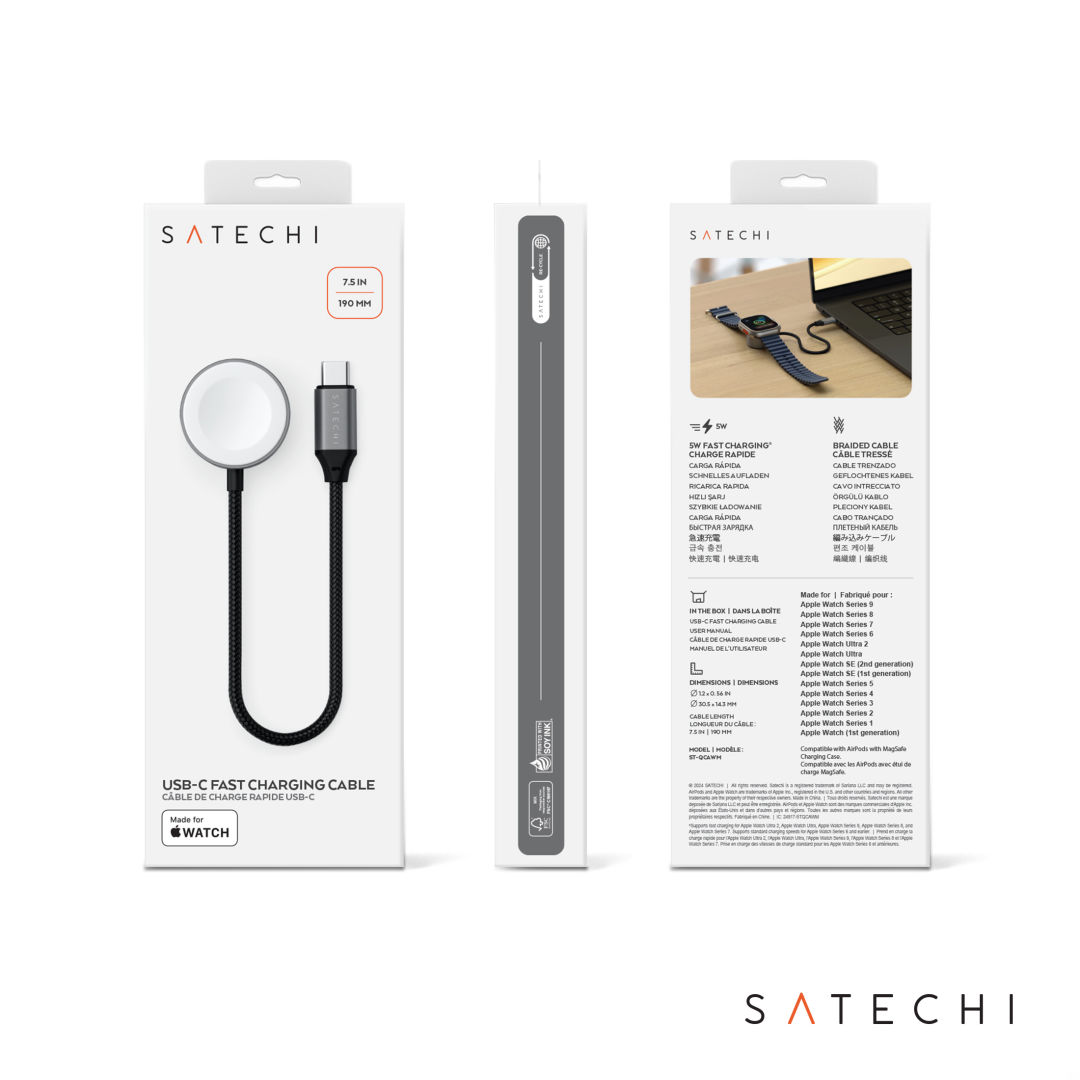 SATECHI® USB-C Magnetic Fast-Charging Cable For Apple Watch 3