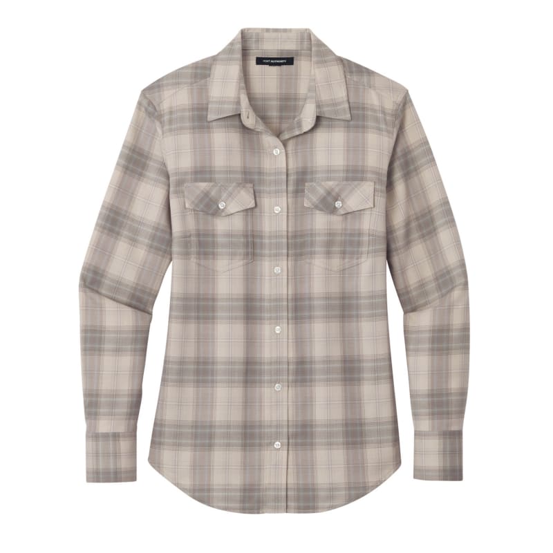 Port Authority Ladies Long Sleeve Ombre Plaid Shirt 8